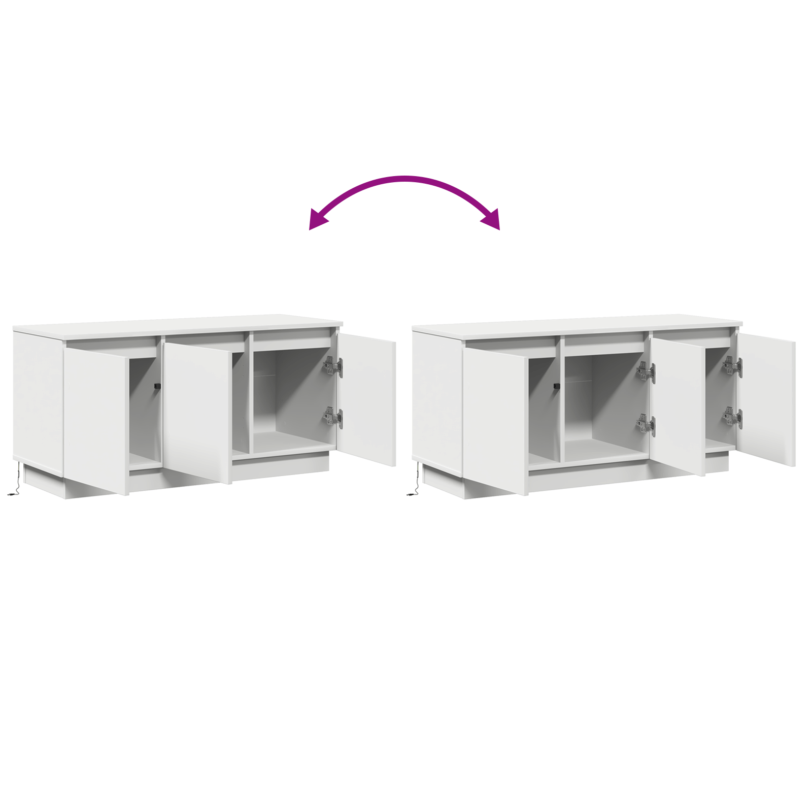 Cabinet TV Alb 100x38x49 cm Lemn Prelucrat — imaginea 13