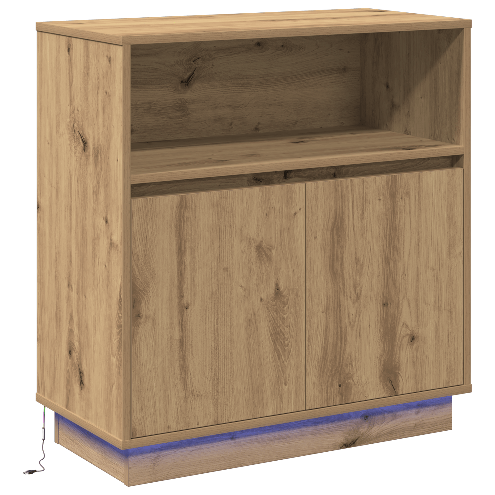 Dulap cu LED Stejar Artisan 71x34,5x75 cm Lemn prelucrat — imaginea 2