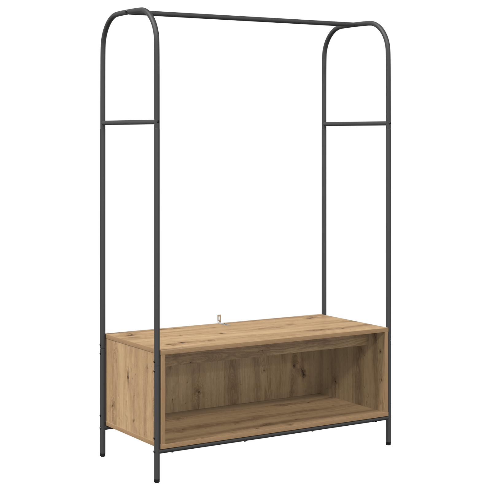 Suport pentru haine cu rafturi din stejar 100x44x160 cm — imaginea 2