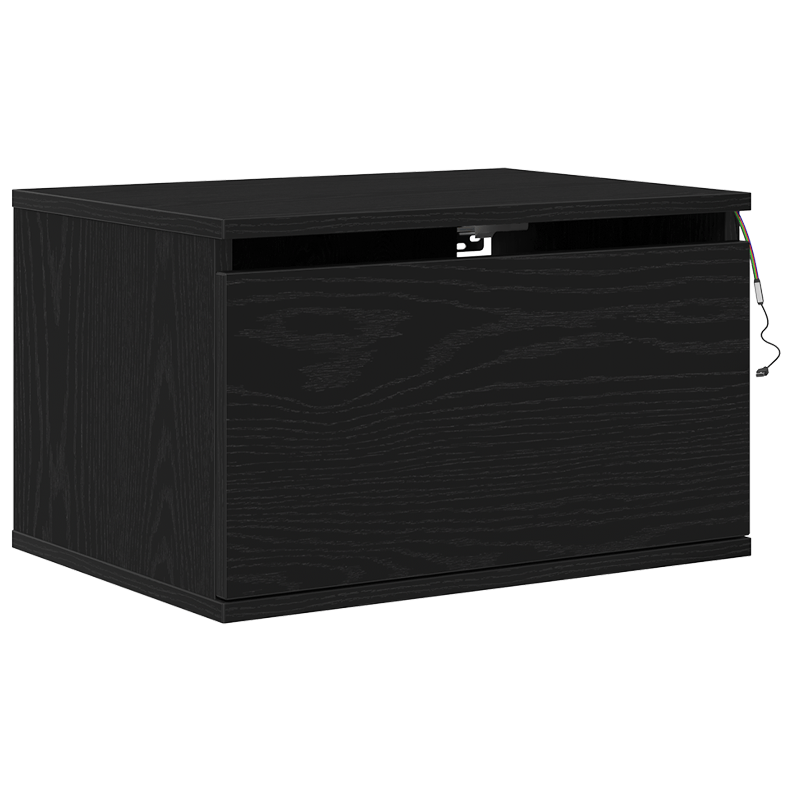 Noptiera cu LED-uri, de perete, stejar negru, 50x36x30 cm — imaginea 2