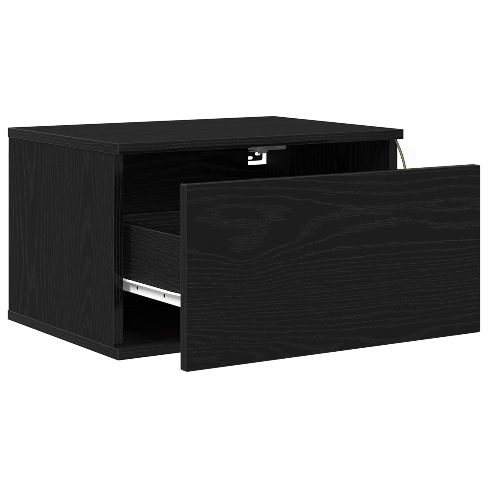 Noptiera cu LED-uri, de perete, stejar negru, 50x36x30 cm — imaginea 5