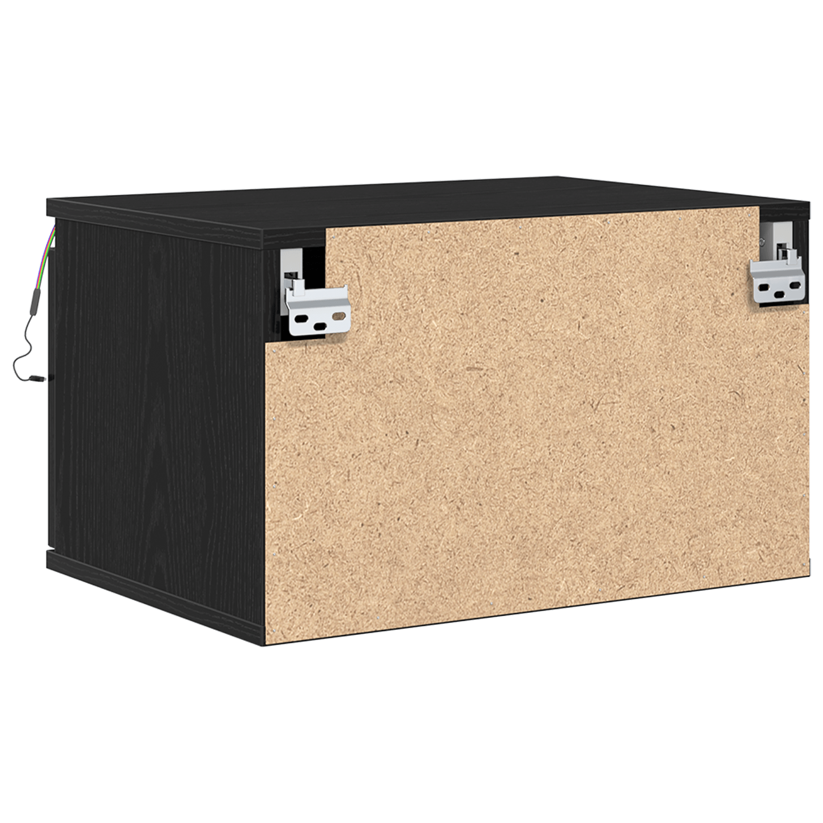 Noptiera cu LED-uri, de perete, stejar negru, 50x36x30 cm — imaginea 8