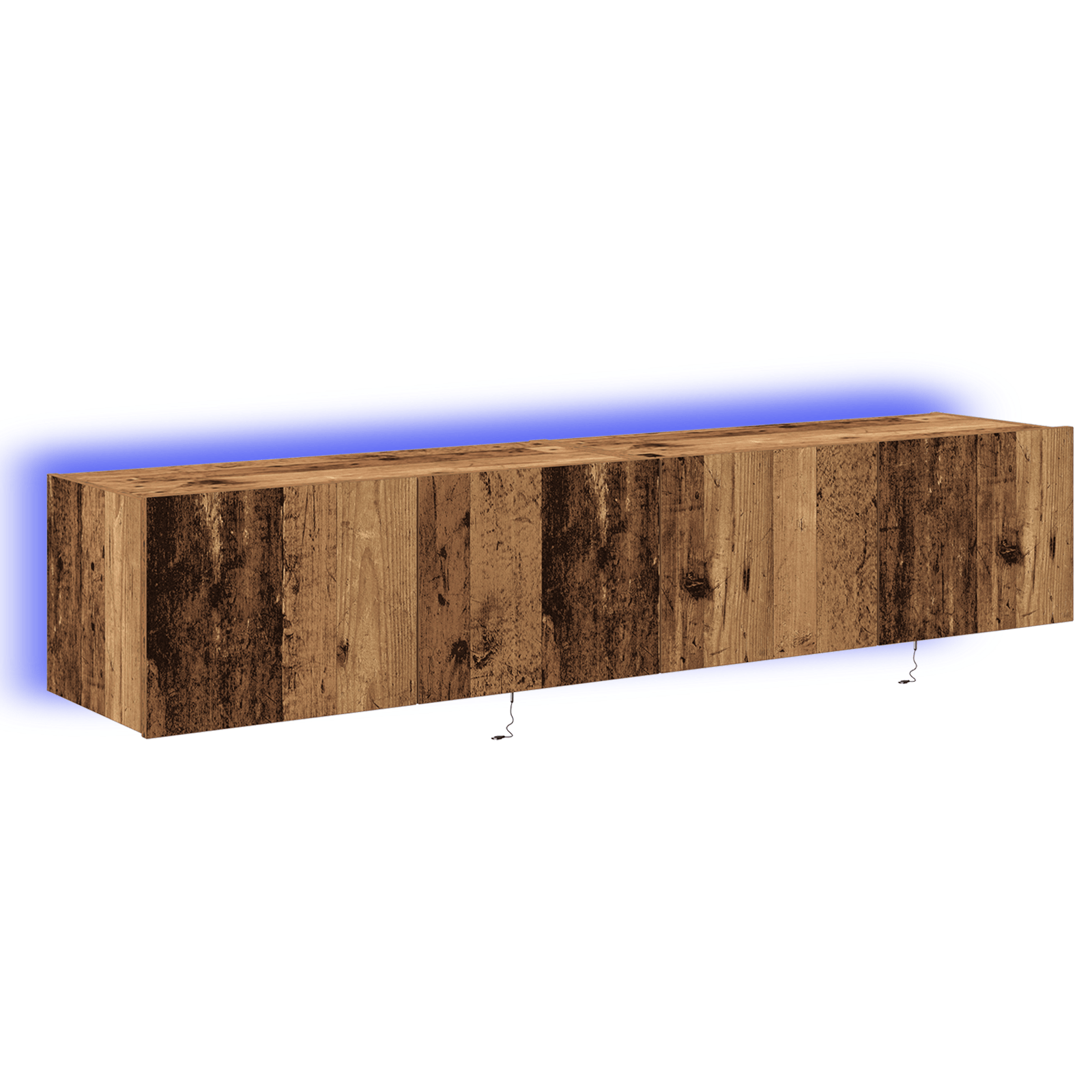 Dulapuri de perete LED-uri, 2 buc. lemn vechi, 80x35x31 cm — imaginea 2