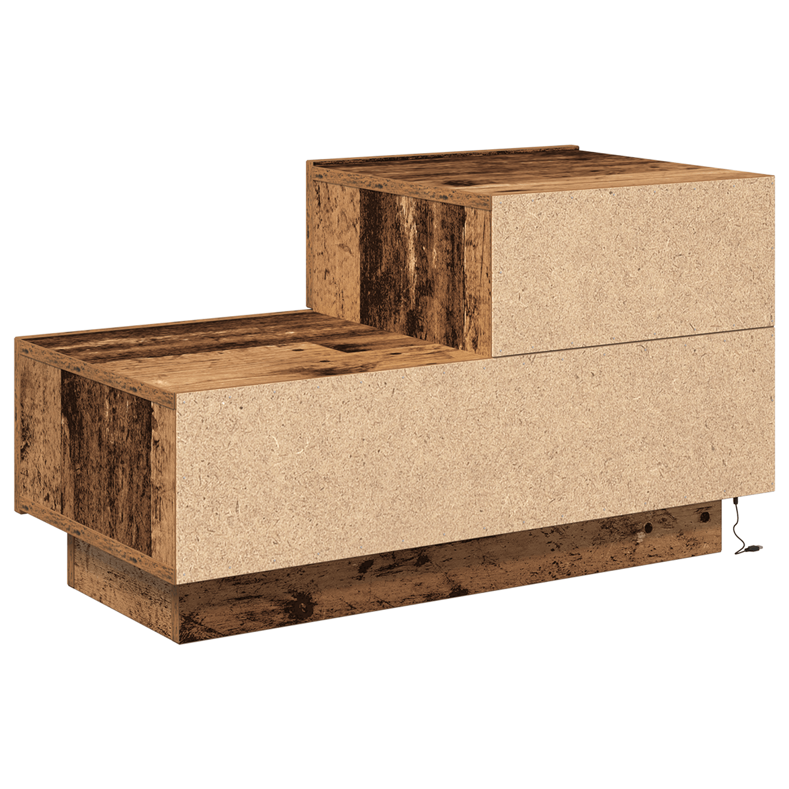 Noptiera cu LED-uri, lemn vechi, 100x36x49 cm — imaginea 8