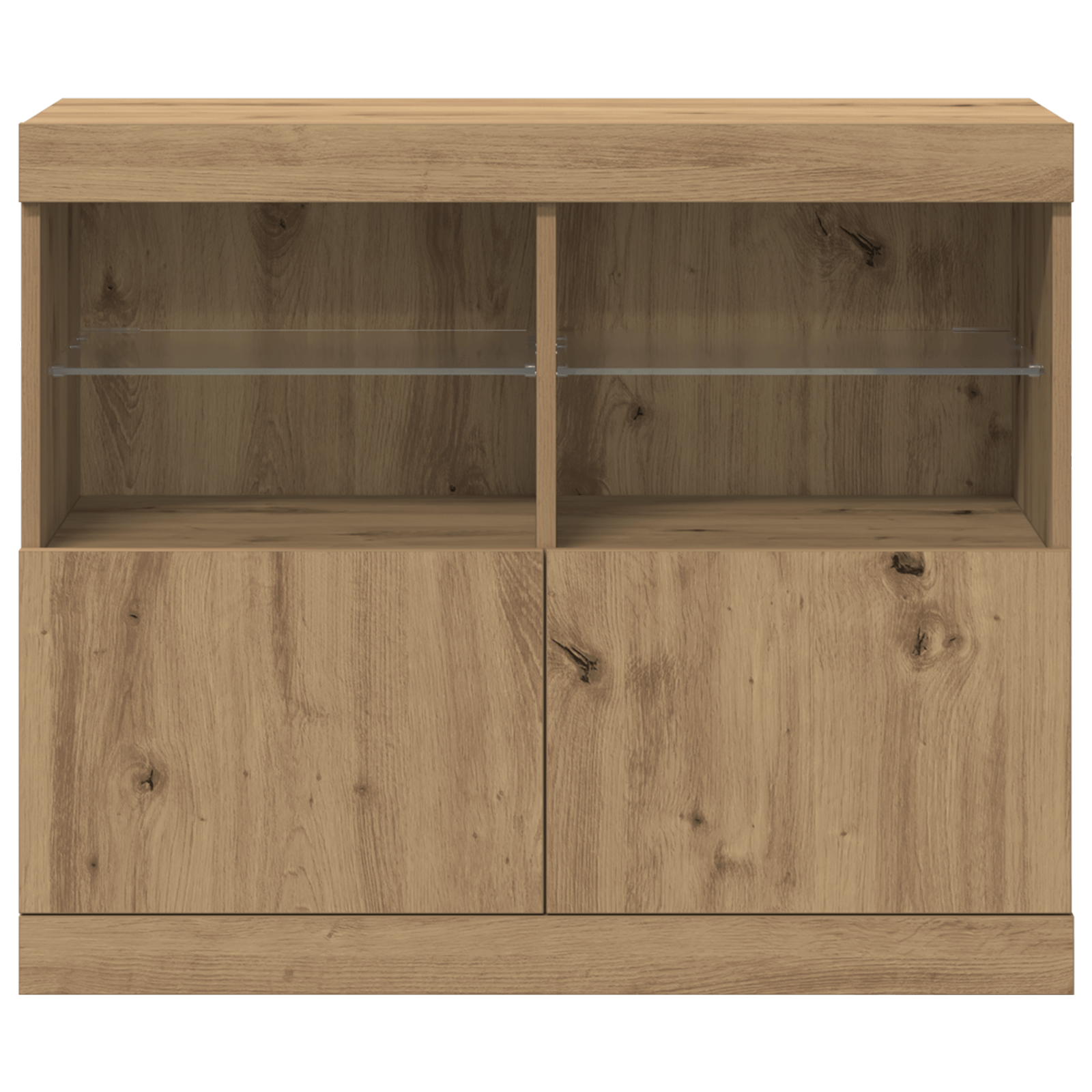 Dulap cu lumini LED, stejar artizanal, 81x37x67 cm — imaginea 5