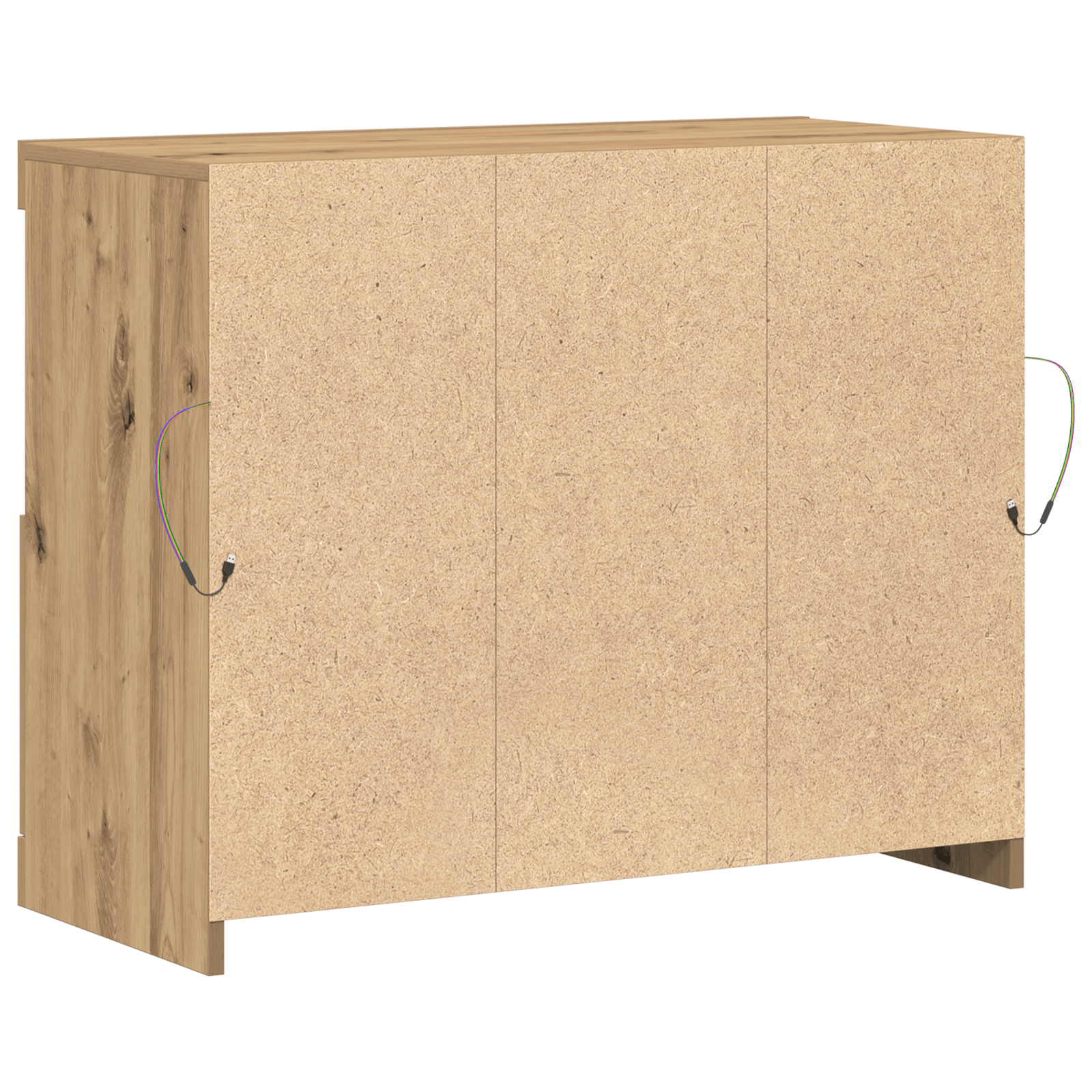 Dulap cu lumini LED, stejar artizanal, 81x37x67 cm — imaginea 7