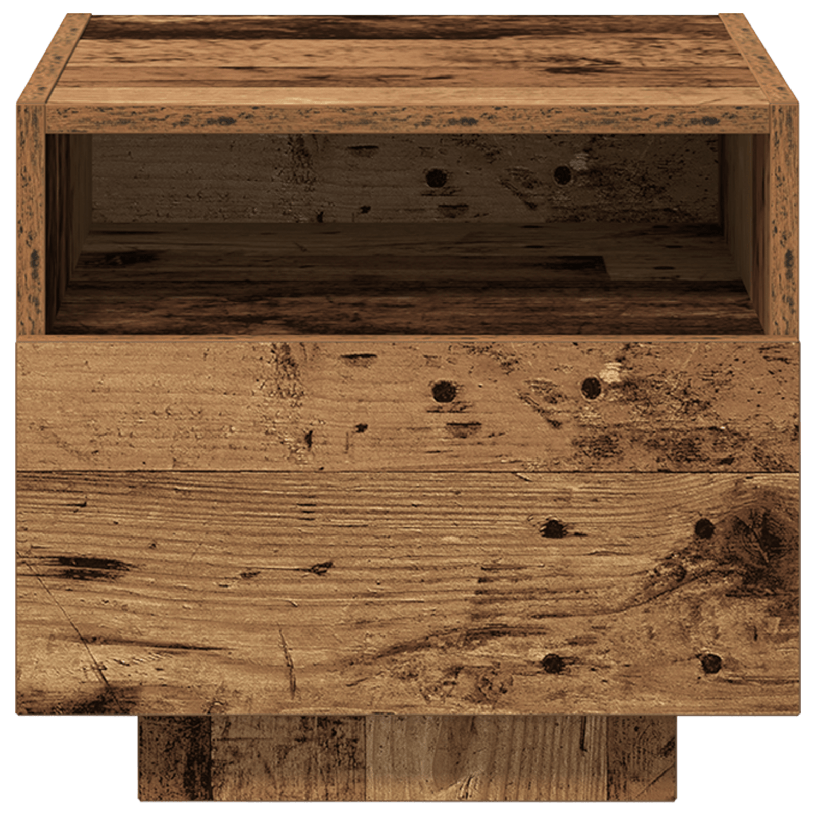 Noptiera cu LED-uri, lemn vechi, 40x39x37 cm — imaginea 6