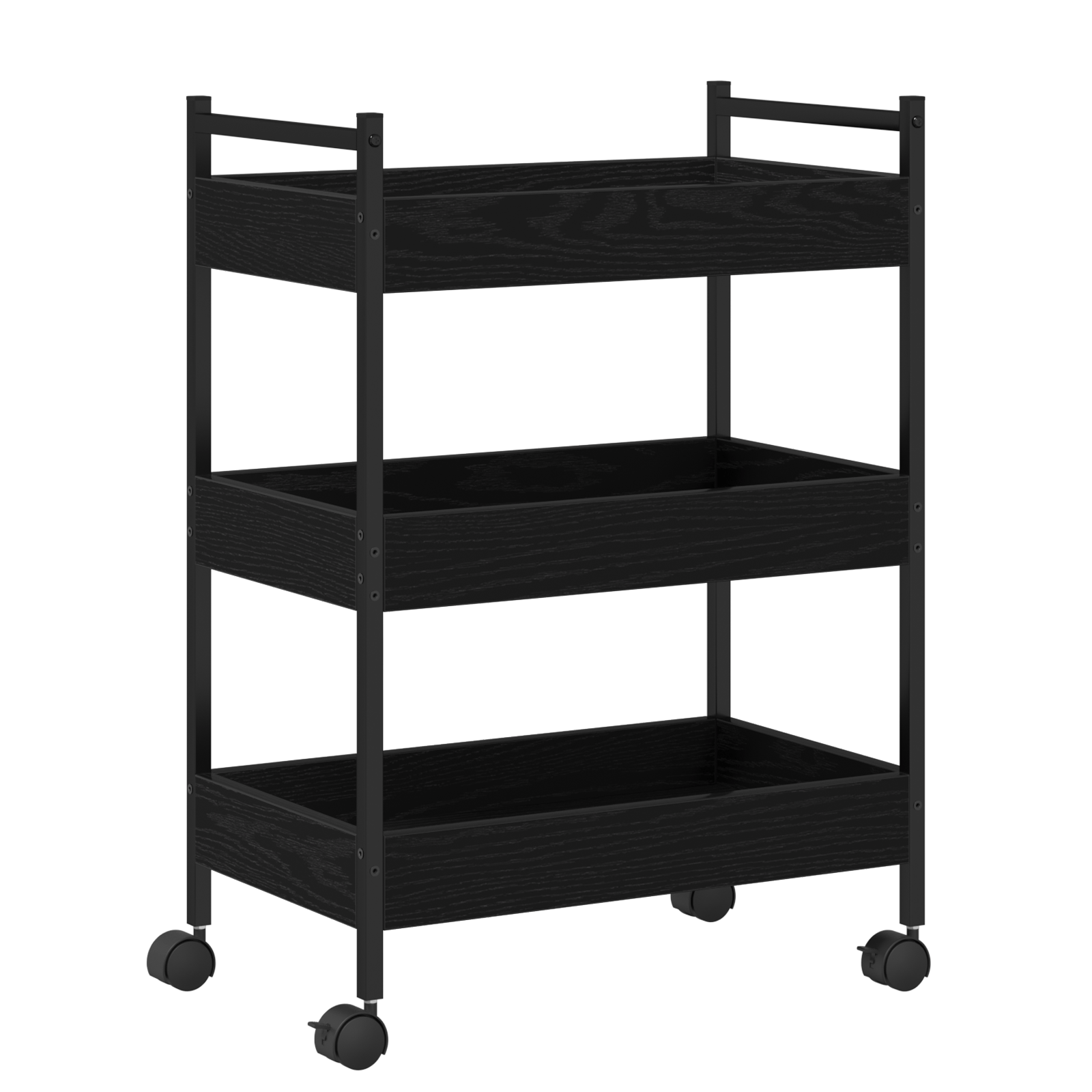 Carucior bucatarie, stejar negru, 50x30x70 cm, lemn prelucrat — imaginea 2