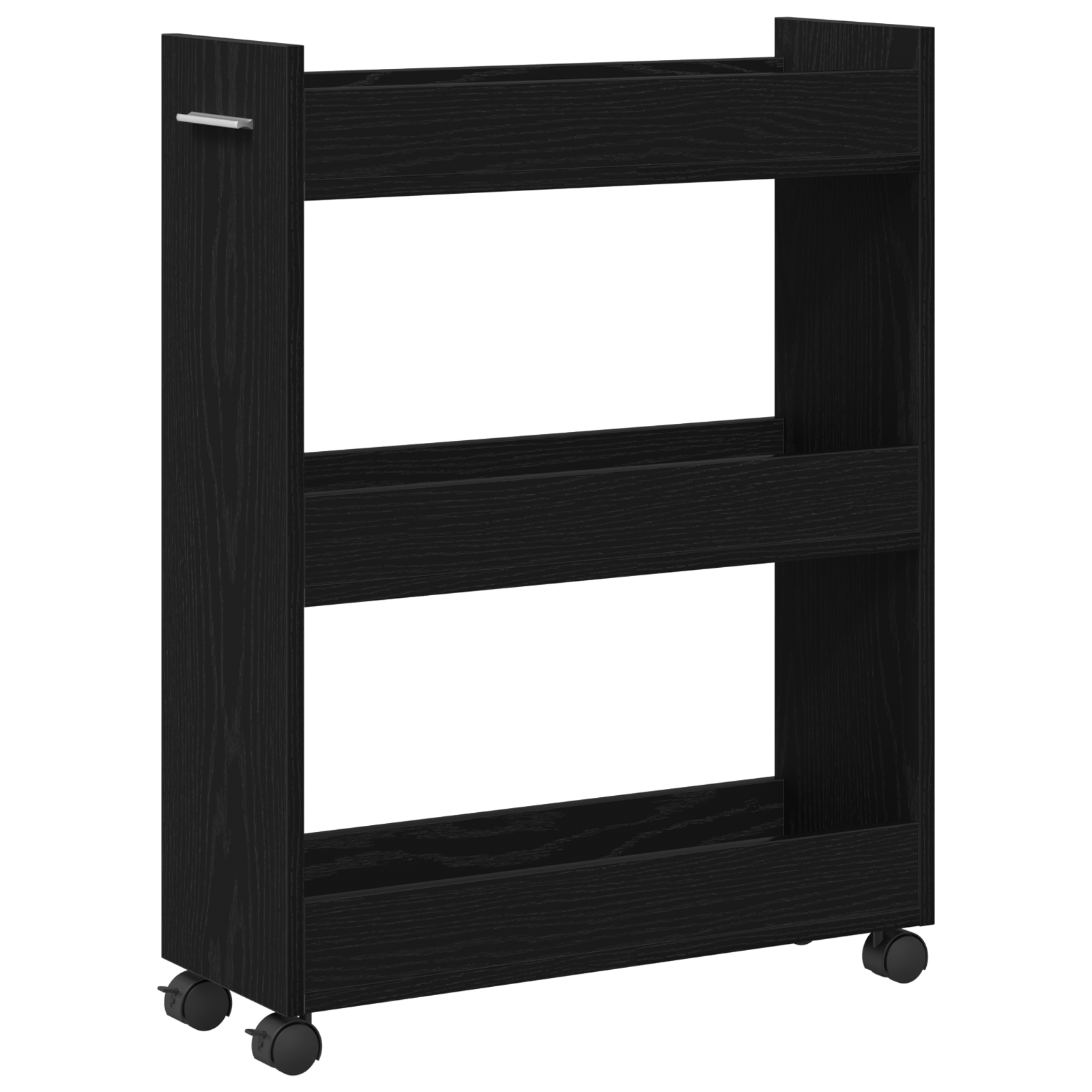 Dulap cu roti, stejar negru, 60x22x79 cm, lemn prelucrat — imaginea 5