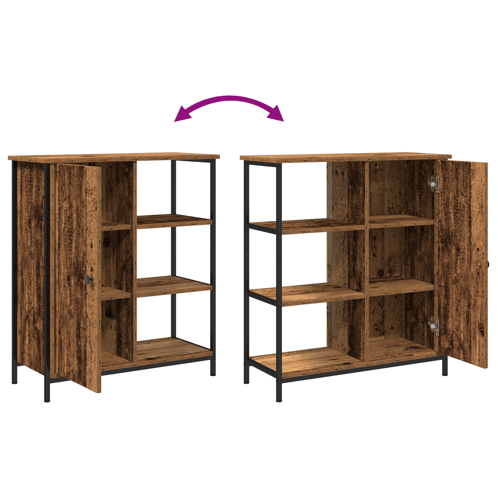 Dulap din Lemn Vechi 70x30x80 cm Lemn Ingineresc — imaginea 10