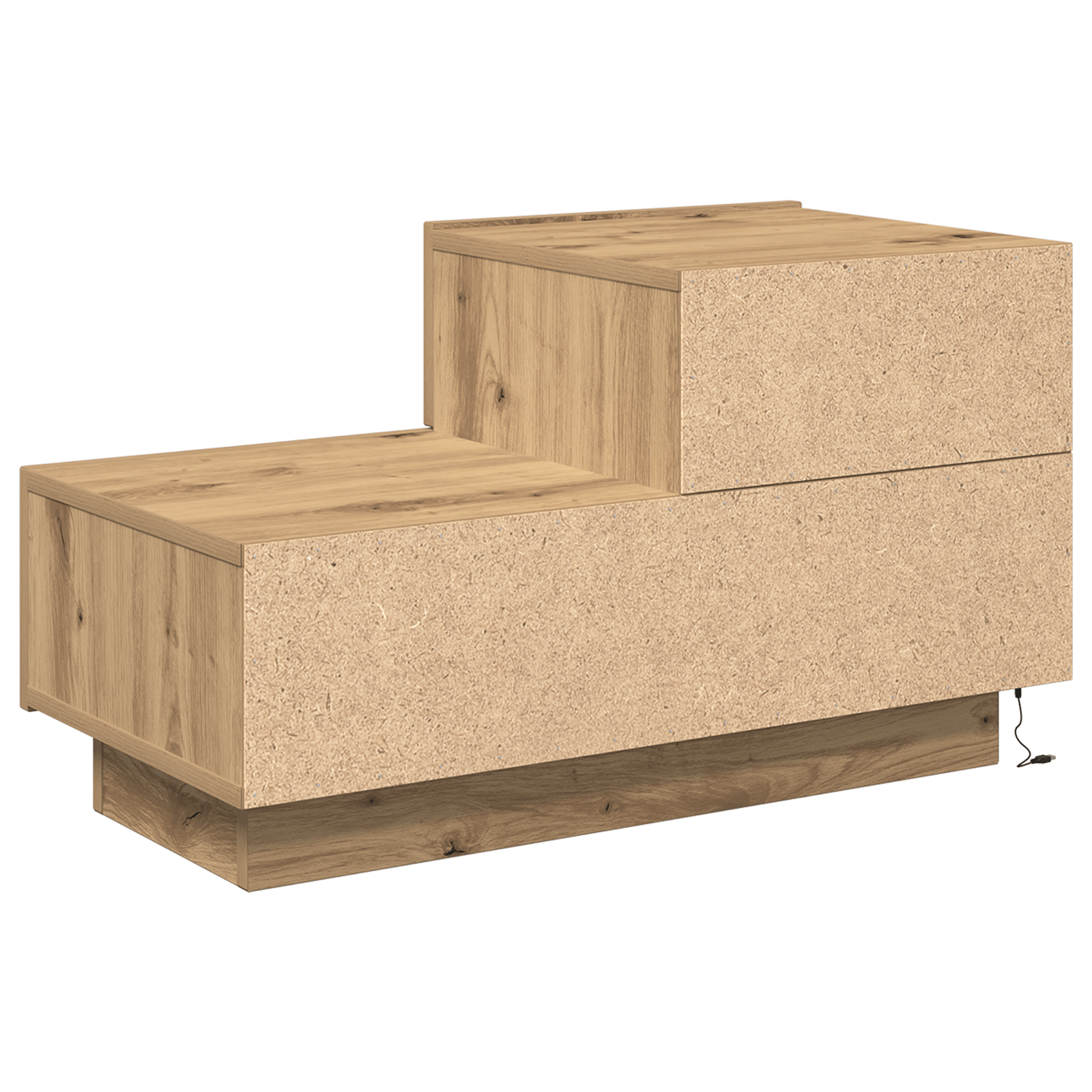 Noptiera cu LED-uri, stejar artizanal, 100x36x49 cm — imaginea 8