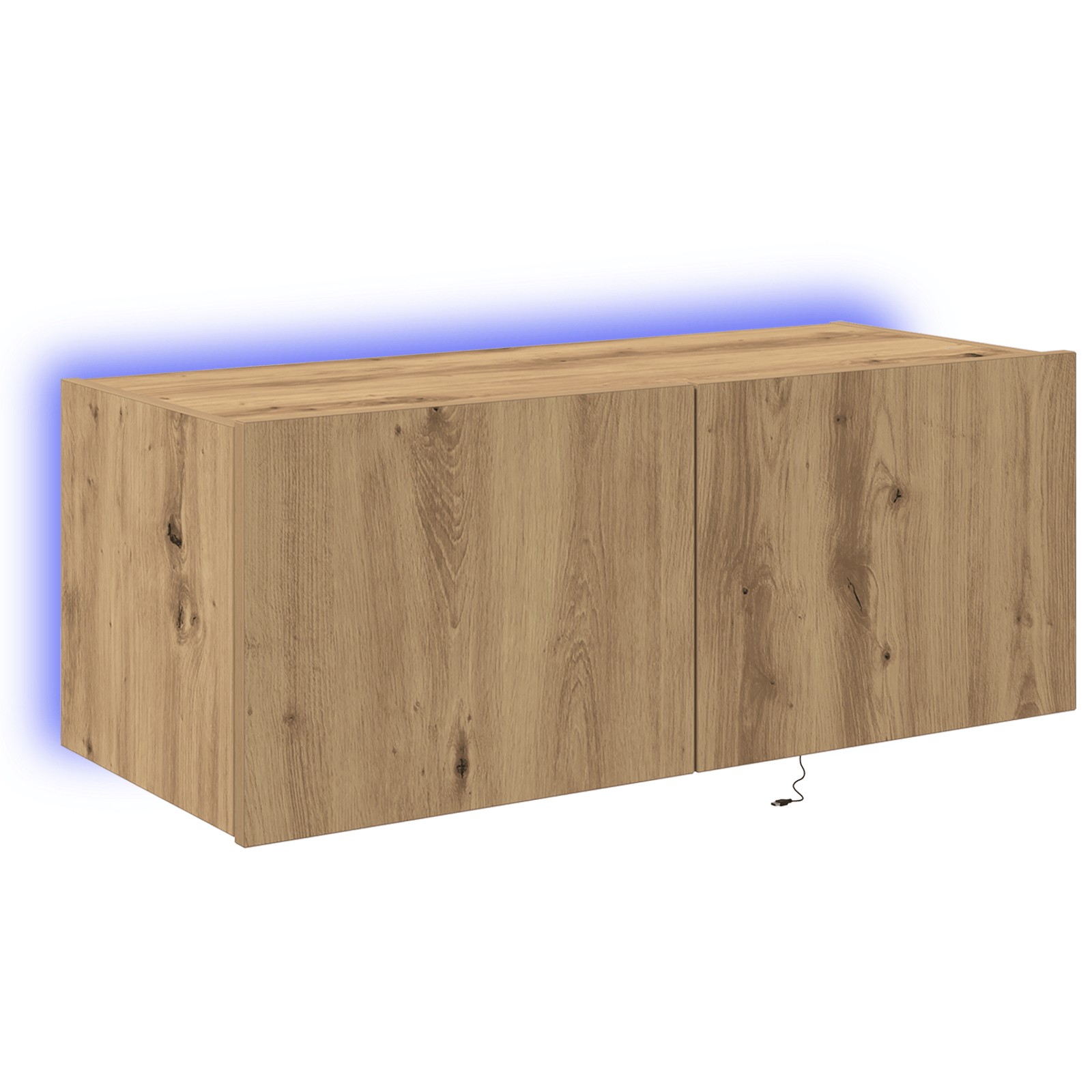 Dulap de perete cu LED-uri, stejar artizanal, 80x35x31 cm — imaginea 2