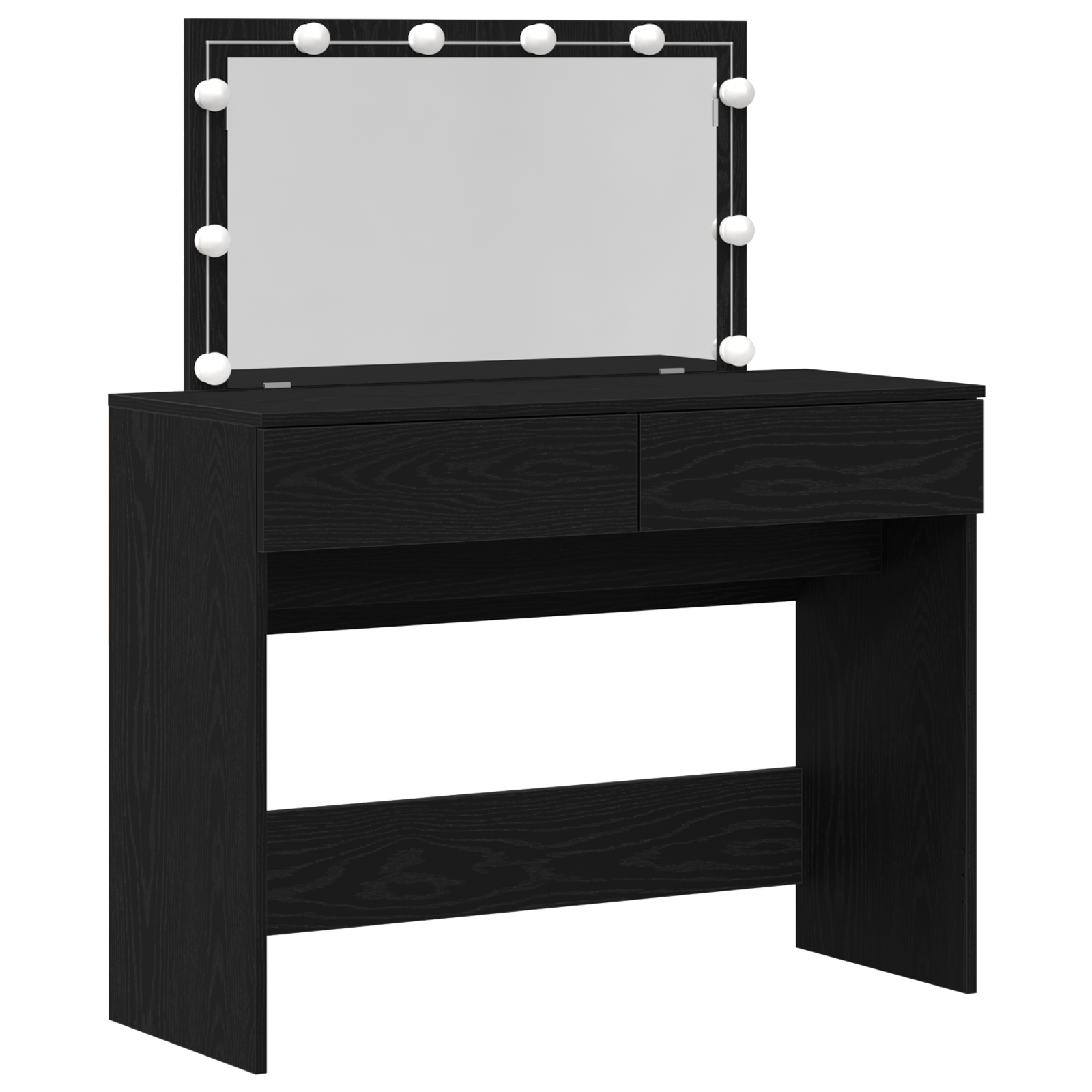 Masa de Toaleta cu LED Stejar Negru 100x40x120 cm — imaginea 2