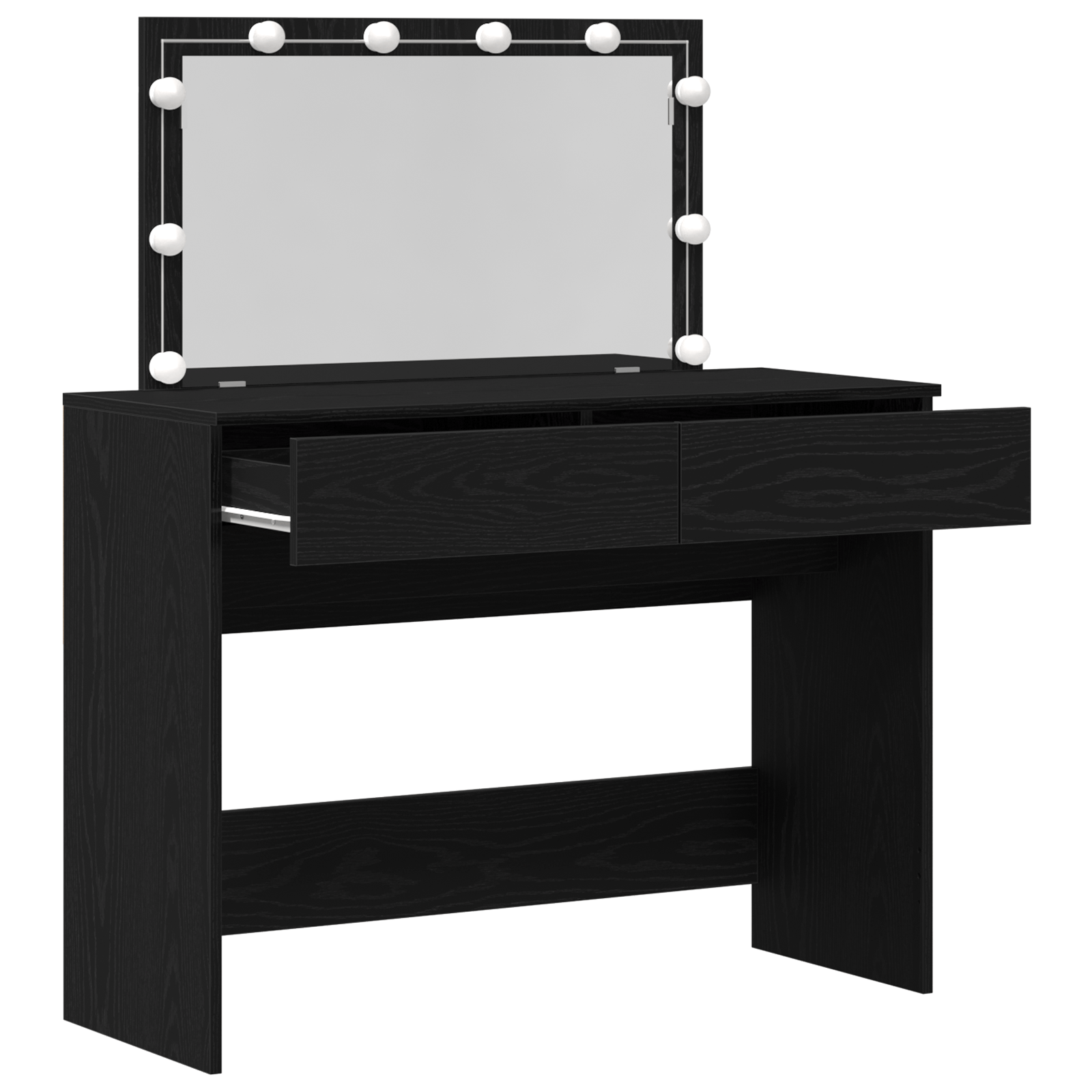 Masa de Toaleta cu LED Stejar Negru 100x40x120 cm — imaginea 4