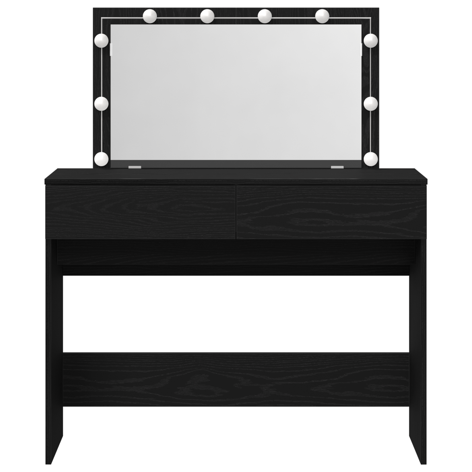 Masa de Toaleta cu LED Stejar Negru 100x40x120 cm — imaginea 6