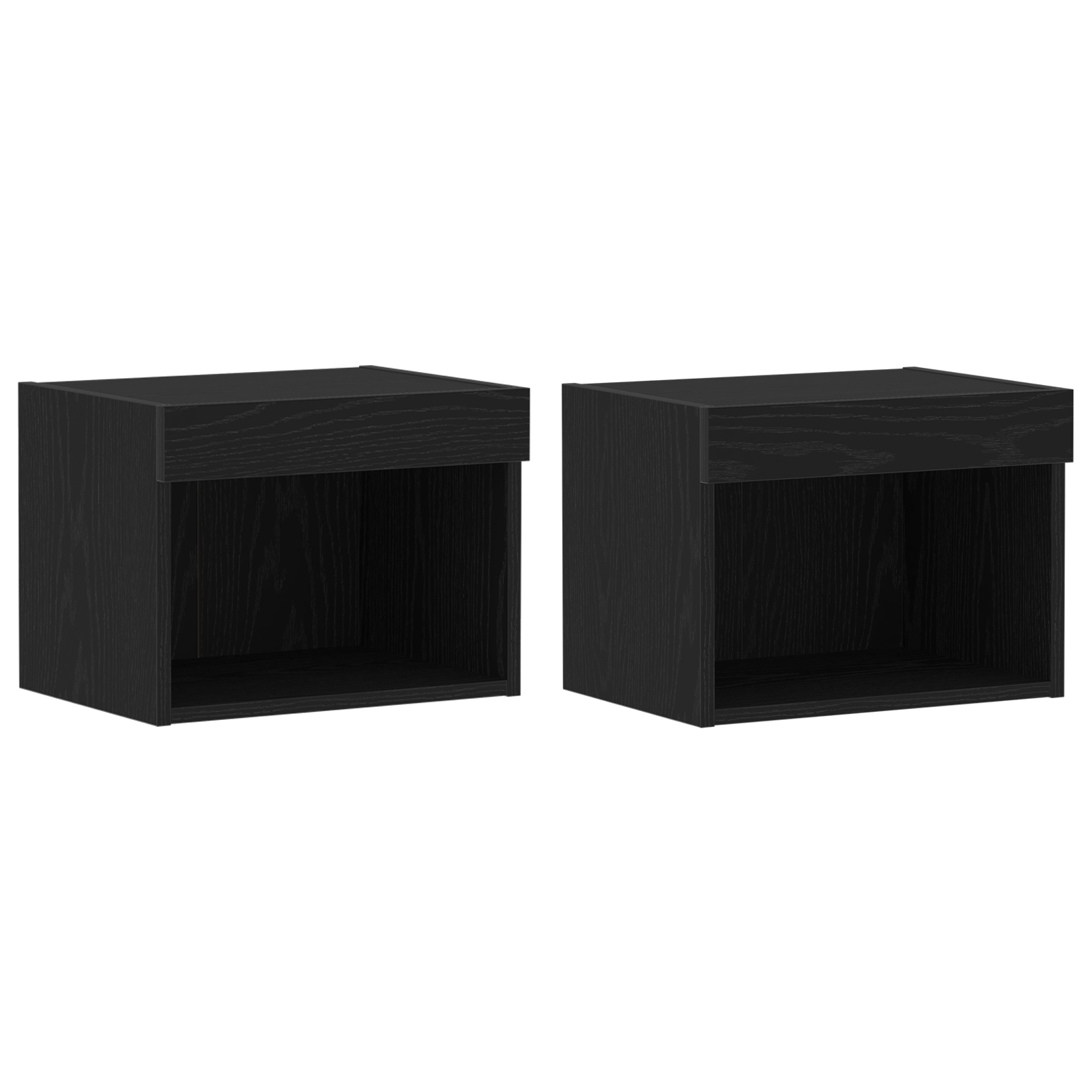 Dulapuri de perete LED-uri, 2 buc. stejar negru, 40x30x30 cm — imaginea 2