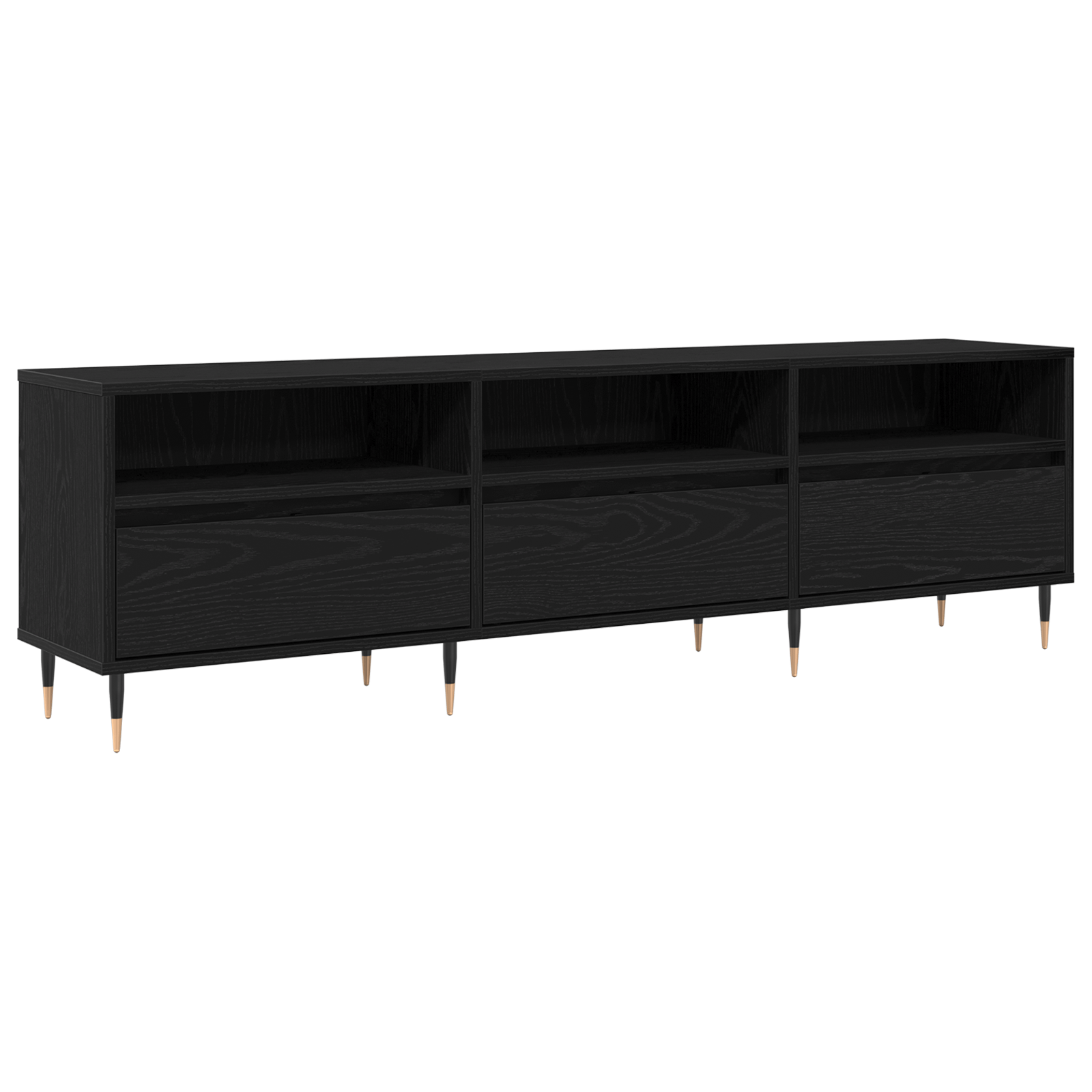 Dulap TV Stejar Negru 150x30x44.5 cm Lemn Ingineresc — imaginea 2