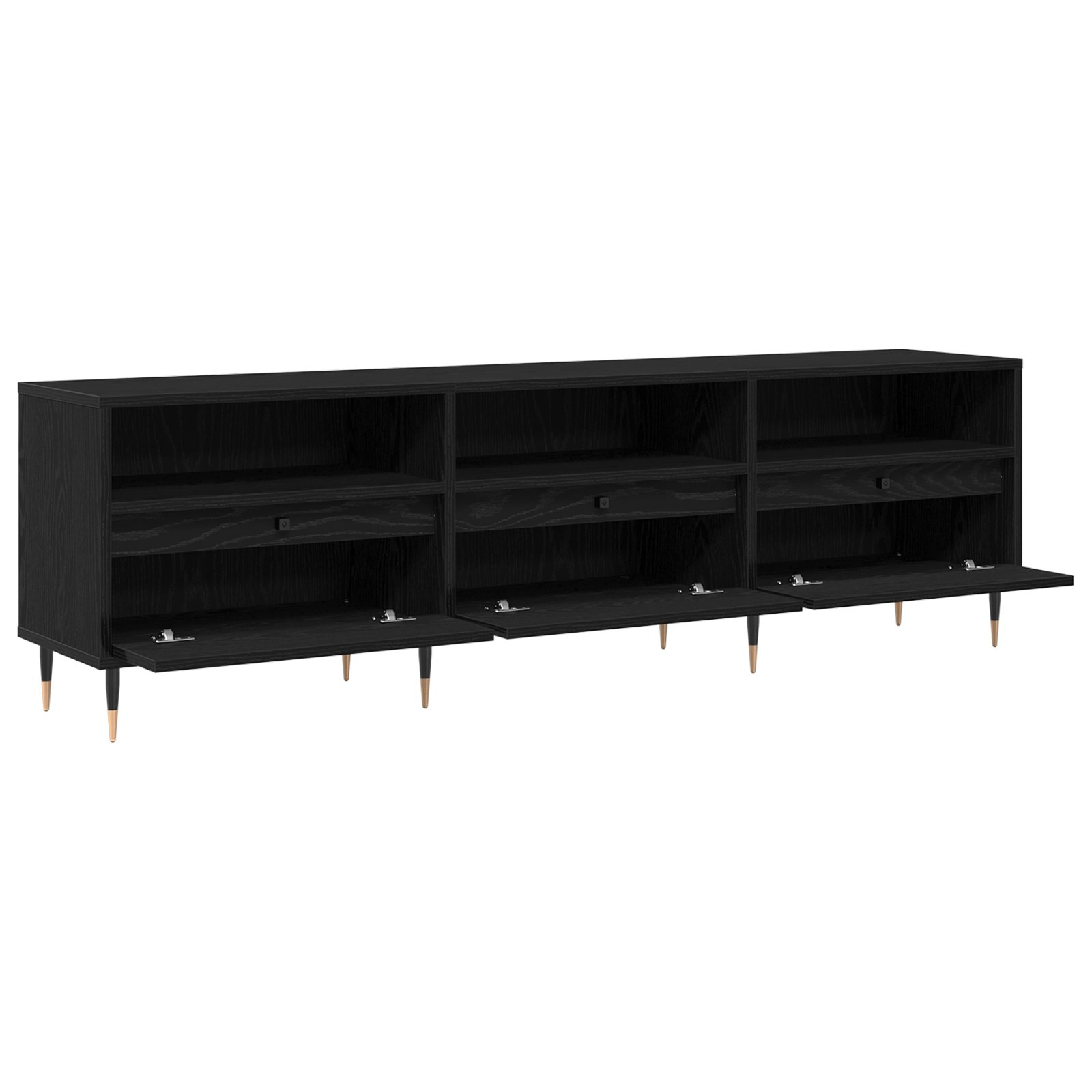 Dulap TV Stejar Negru 150x30x44.5 cm Lemn Ingineresc — imaginea 5