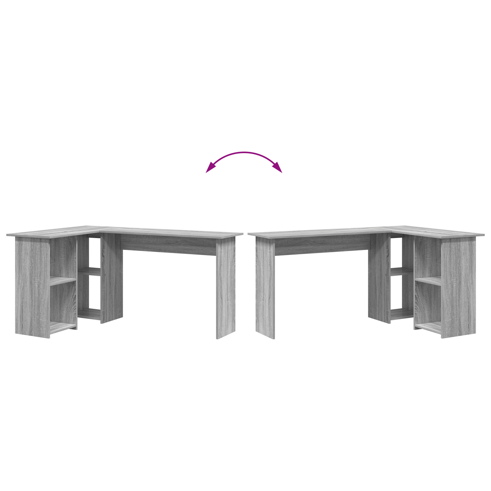 Birou Gri Gri Sonoma MDF Mediu Depozitare Birou — imaginea 8