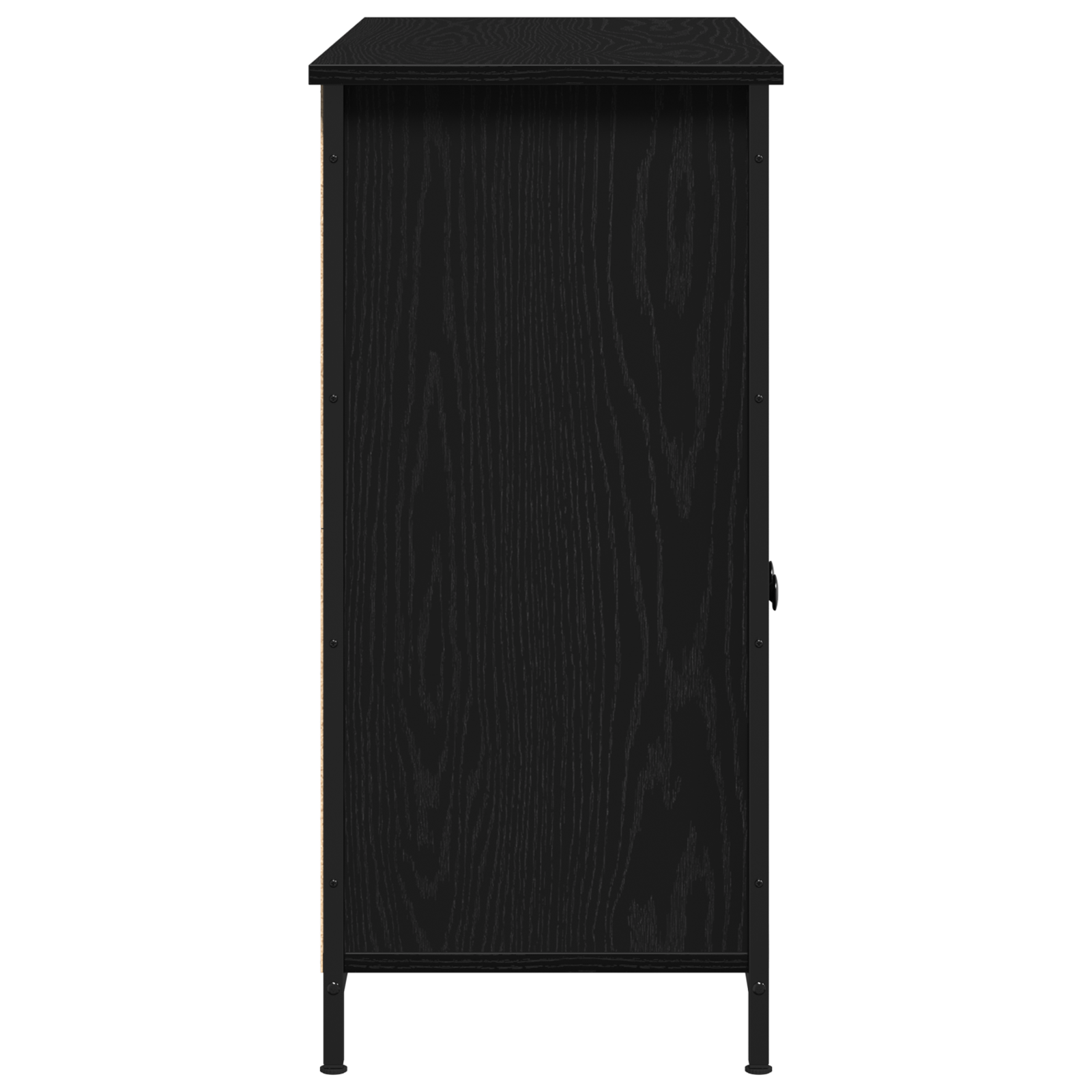 Bufet Negru Stejar 100x35x75 cm Lemn prelucrat — imaginea 7