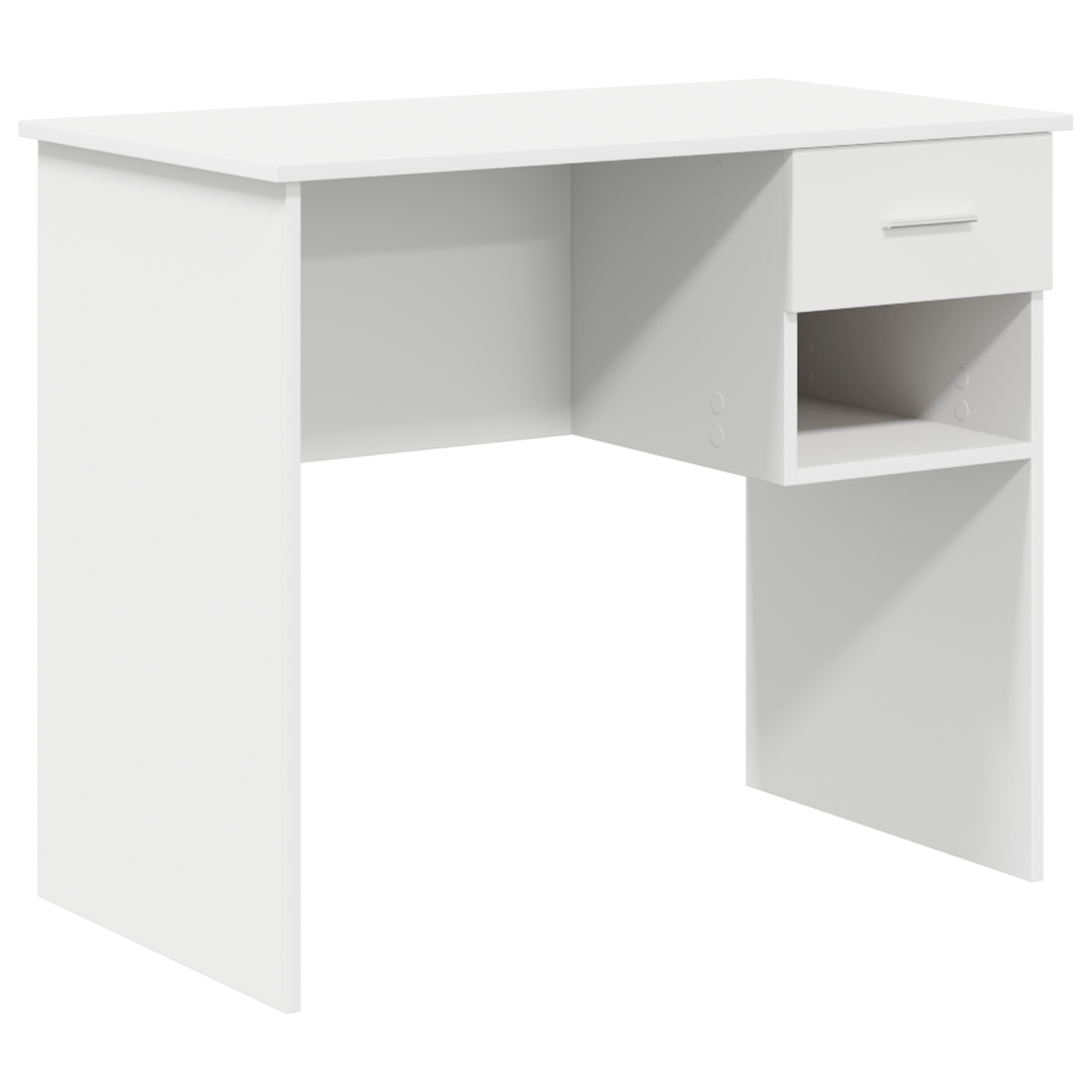 Birou cu spatiu de stocare alb 90x49.5x75 cm lemn prelucrat — imaginea 2