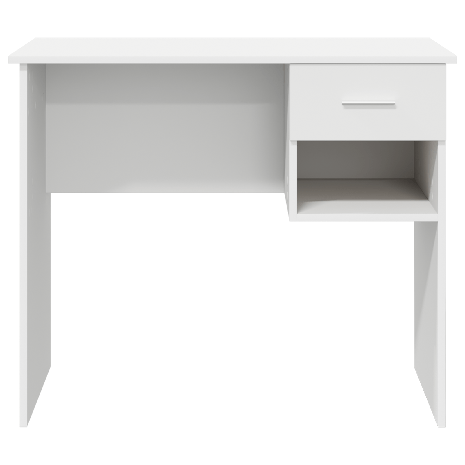 Birou cu spatiu de stocare alb 90x49.5x75 cm lemn prelucrat — imaginea 5