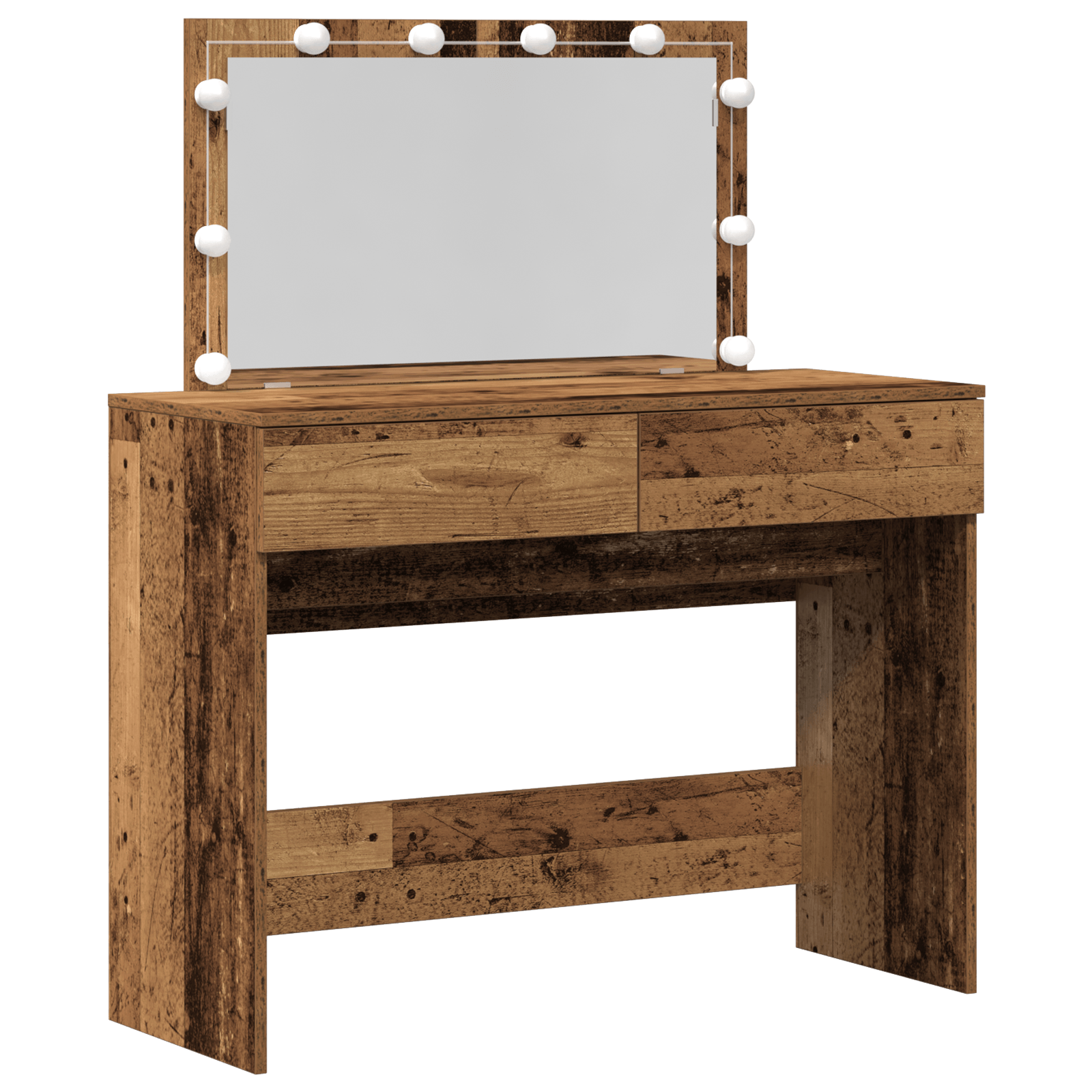 Masa de toaleta cu LED Culoare lemn vechi 100x40x120 cm — imaginea 2