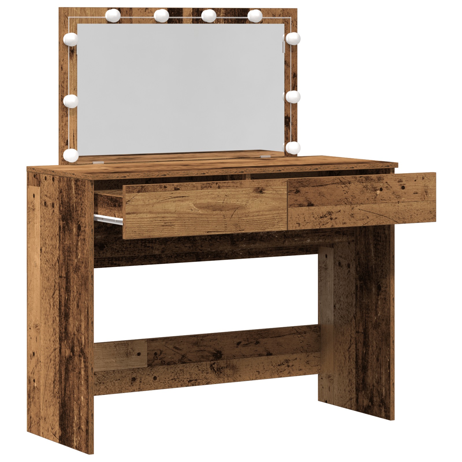 Masa de toaleta cu LED Culoare lemn vechi 100x40x120 cm — imaginea 4
