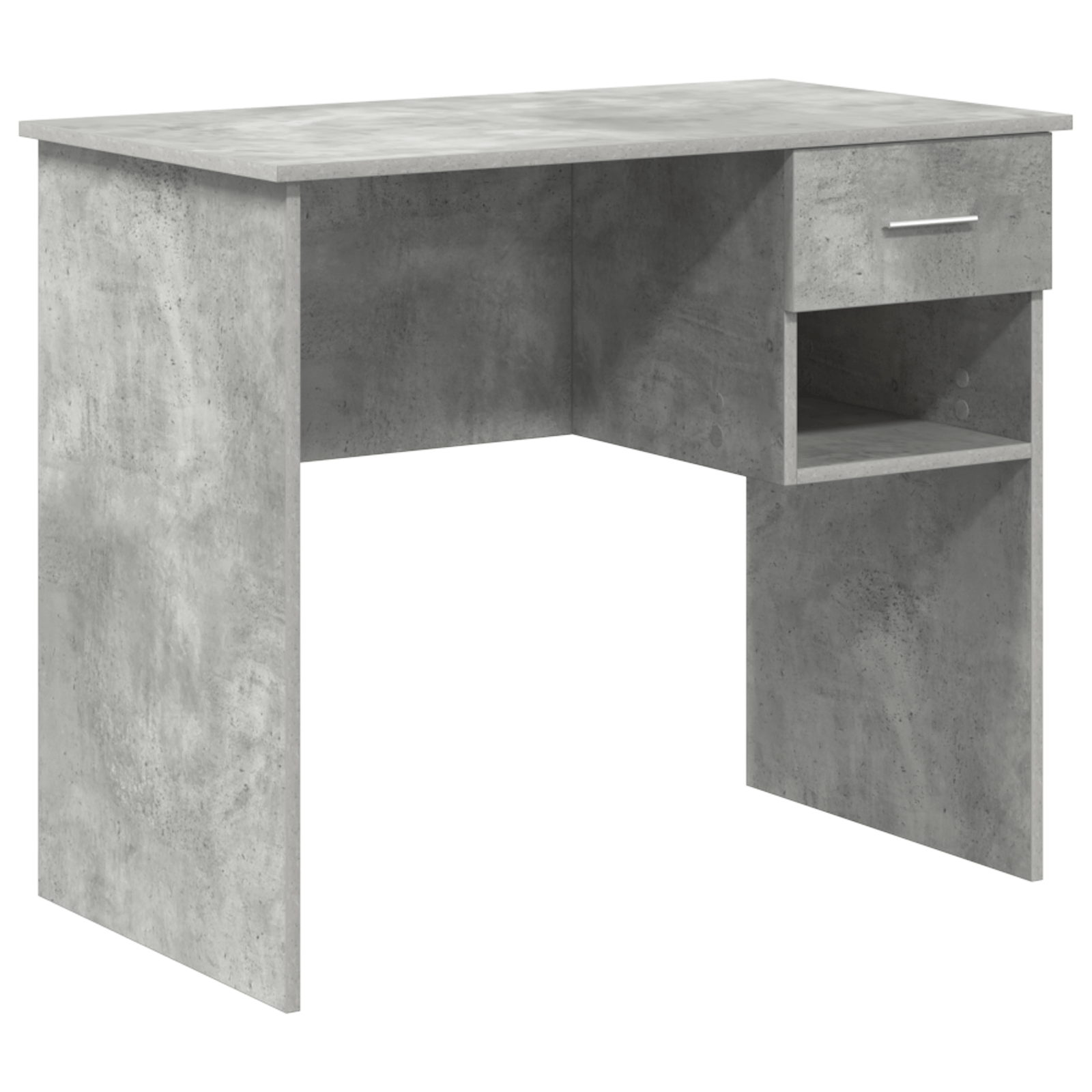 birou cu stocare gri beton 90x49.5x75 cm lemn compozit — imaginea 2
