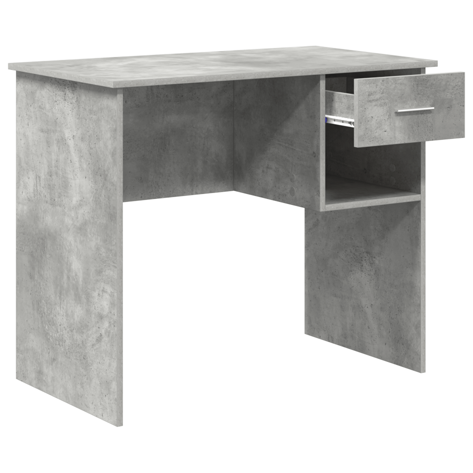 birou cu stocare gri beton 90x49.5x75 cm lemn compozit — imaginea 4