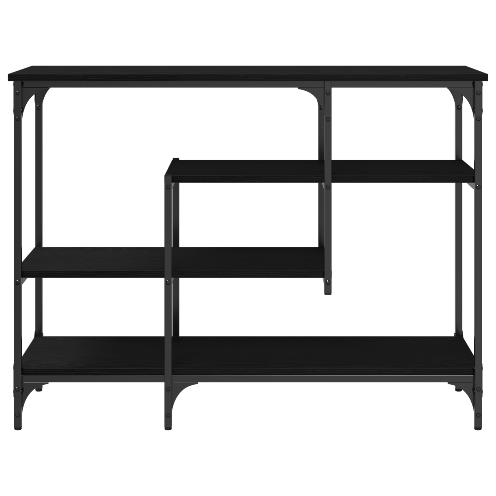 Masa consola, stejar negru, 100x35x75 cm, lemn prelucrat & otel — imaginea 5
