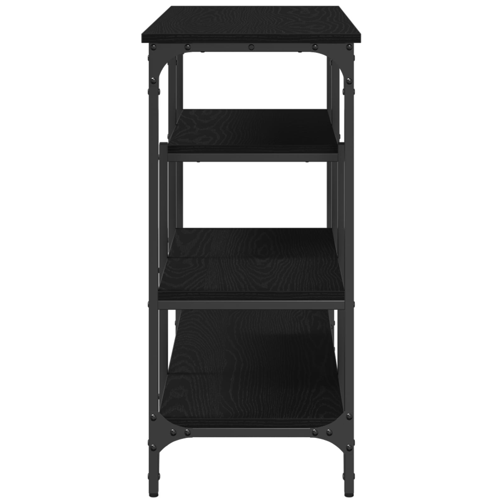Masa consola, stejar negru, 100x35x75 cm, lemn prelucrat & otel — imaginea 6
