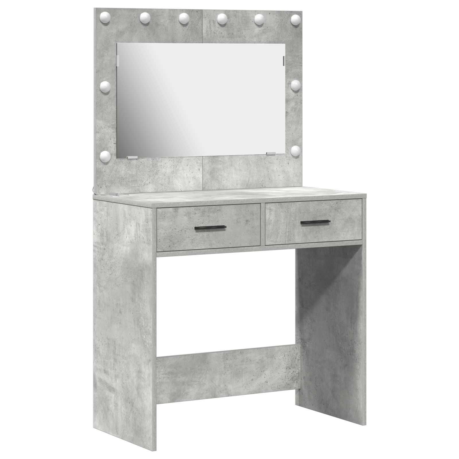 Masa de toaleta cu lumini LED, gri beton, 78,5x41x135 cm — imaginea 2