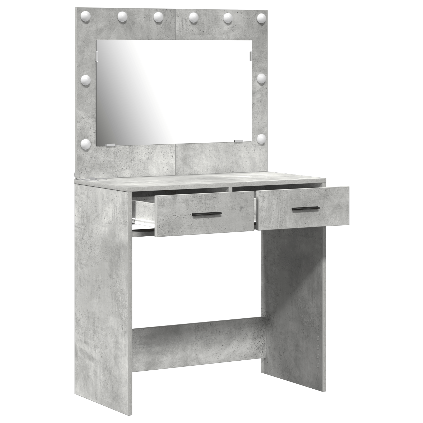 Masa de toaleta cu lumini LED, gri beton, 78,5x41x135 cm — imaginea 4