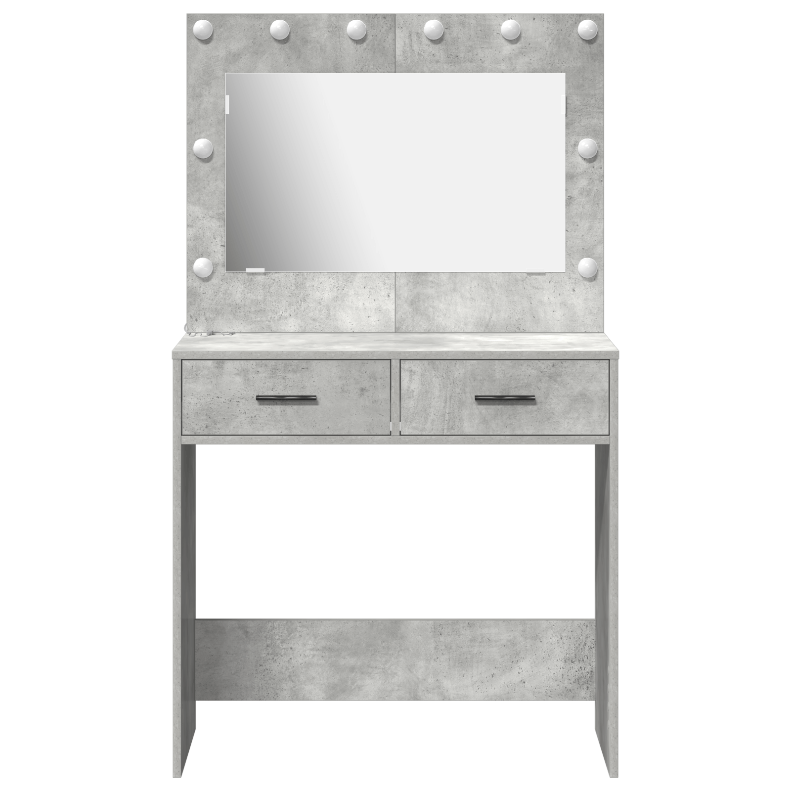 Masa de toaleta cu lumini LED, gri beton, 78,5x41x135 cm — imaginea 5