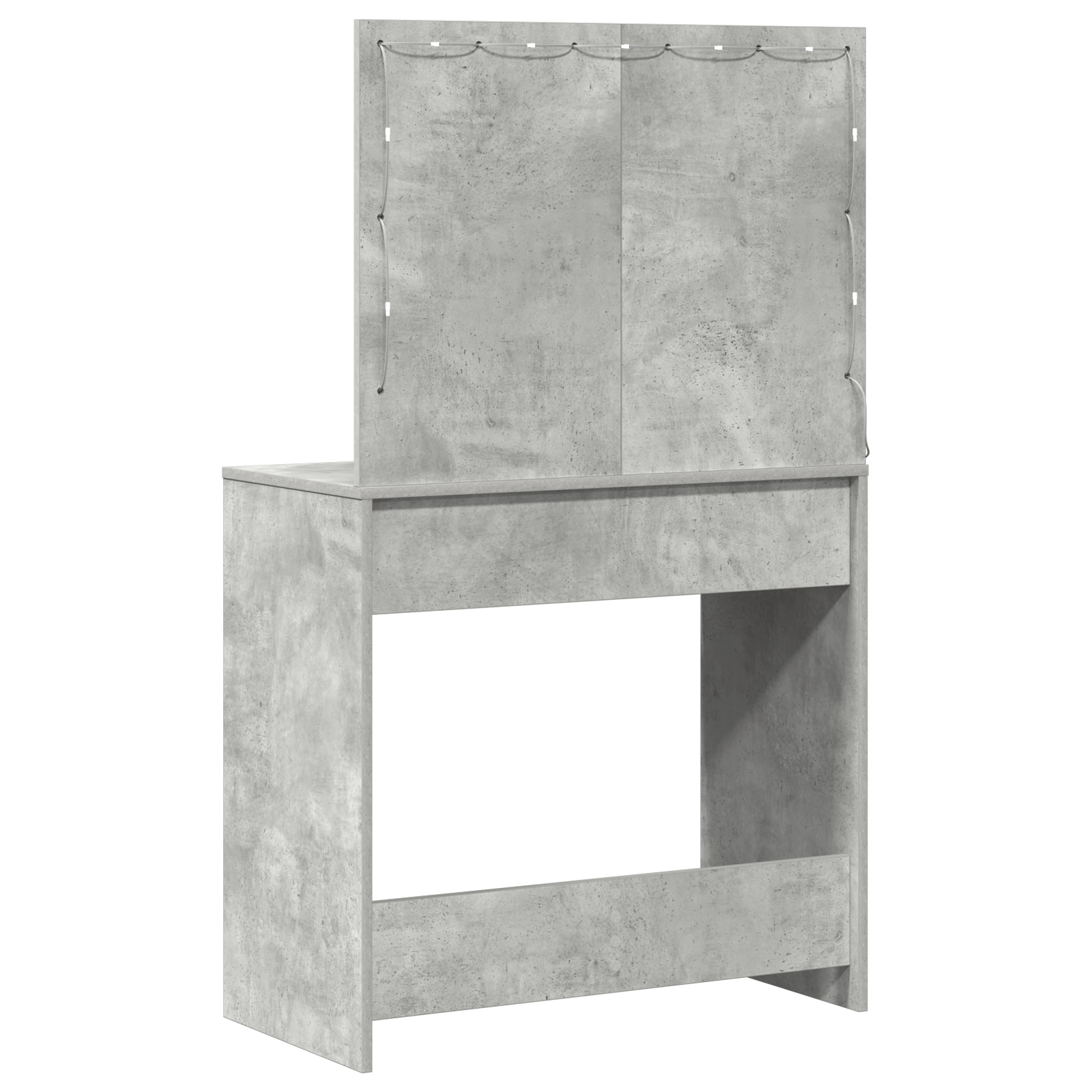 Masa de toaleta cu lumini LED, gri beton, 78,5x41x135 cm — imaginea 7