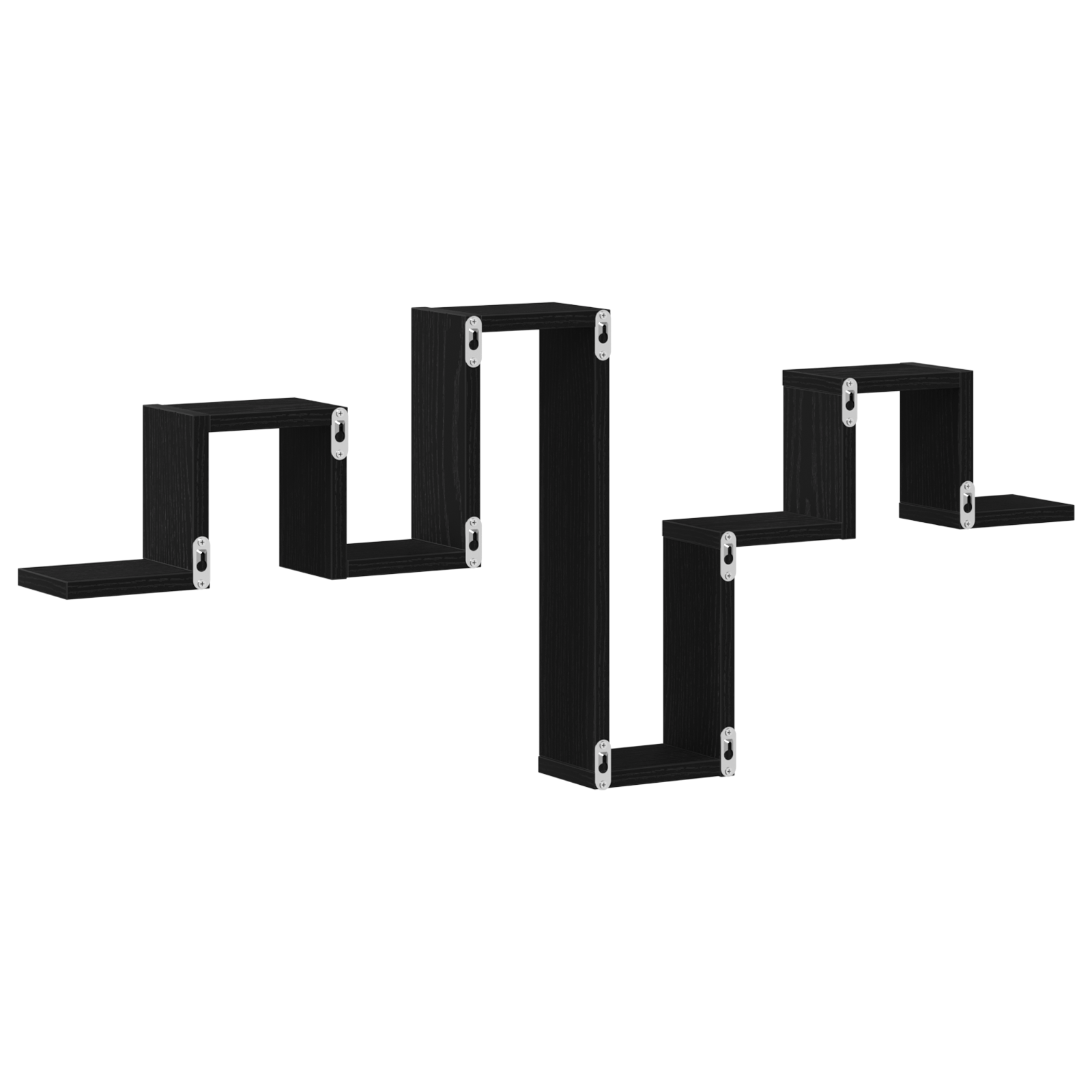 Raft Negru Stejar 104,5x10x43 cm Lemn prelucrat — imaginea 5