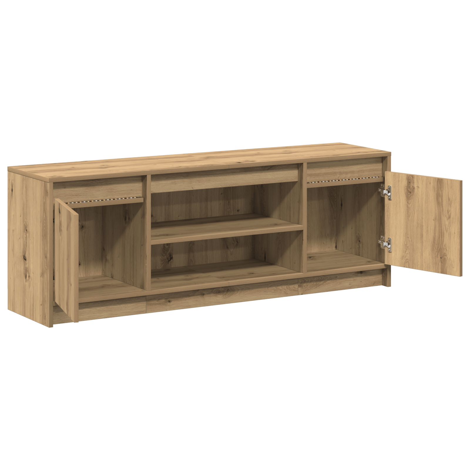 Cabinet TV cu LED Stejar artizanal 139.5x34x50 cm Lemn aglomerat — imaginea 5