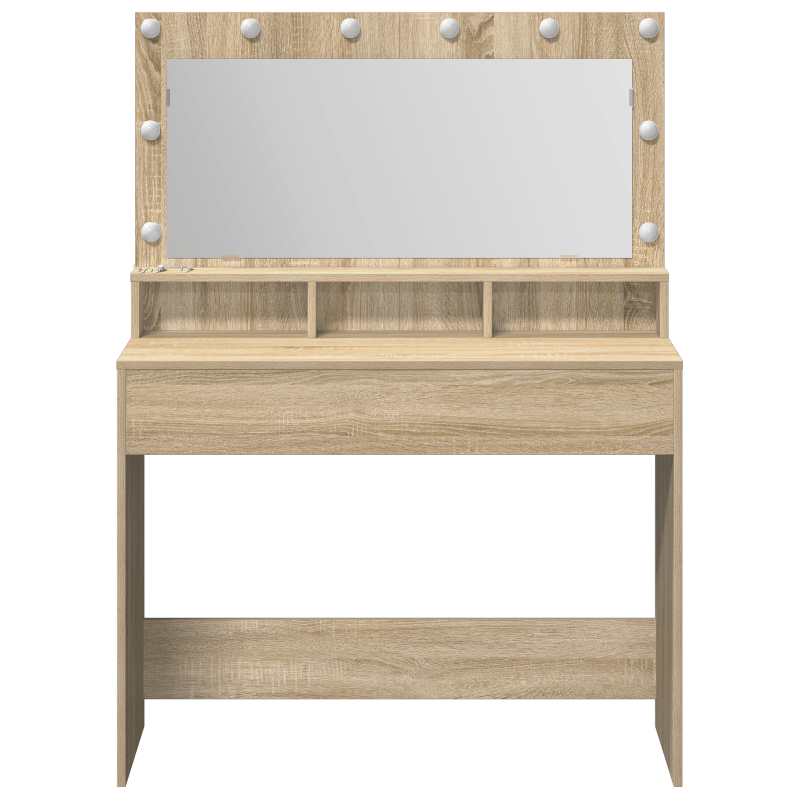 Masa de toaleta cu lumini LED, stejar sonoma, 100x41x135 cm — imaginea 4