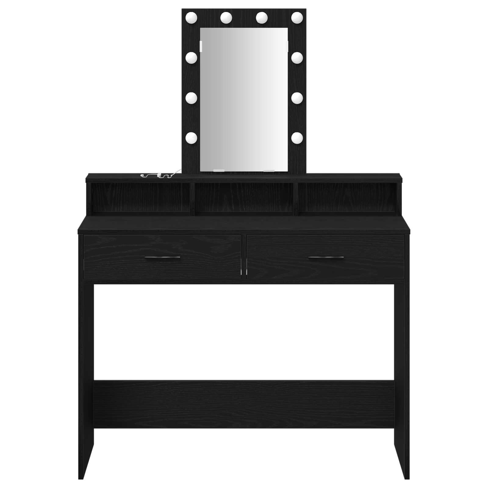 Masa de toaleta cu LED, stejar negru, 100x41x140 cm — imaginea 5