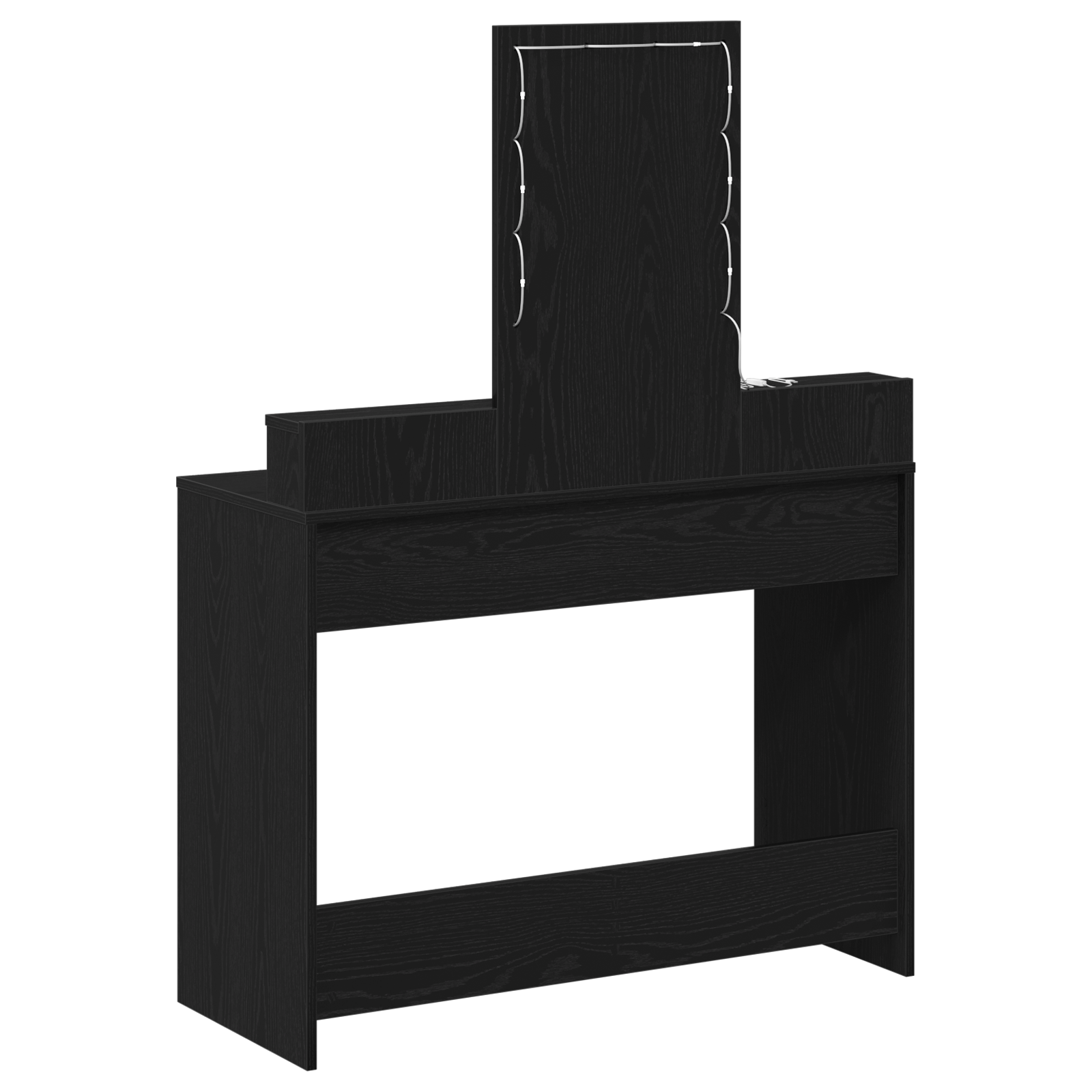 Masa de toaleta cu LED, stejar negru, 100x41x140 cm — imaginea 7