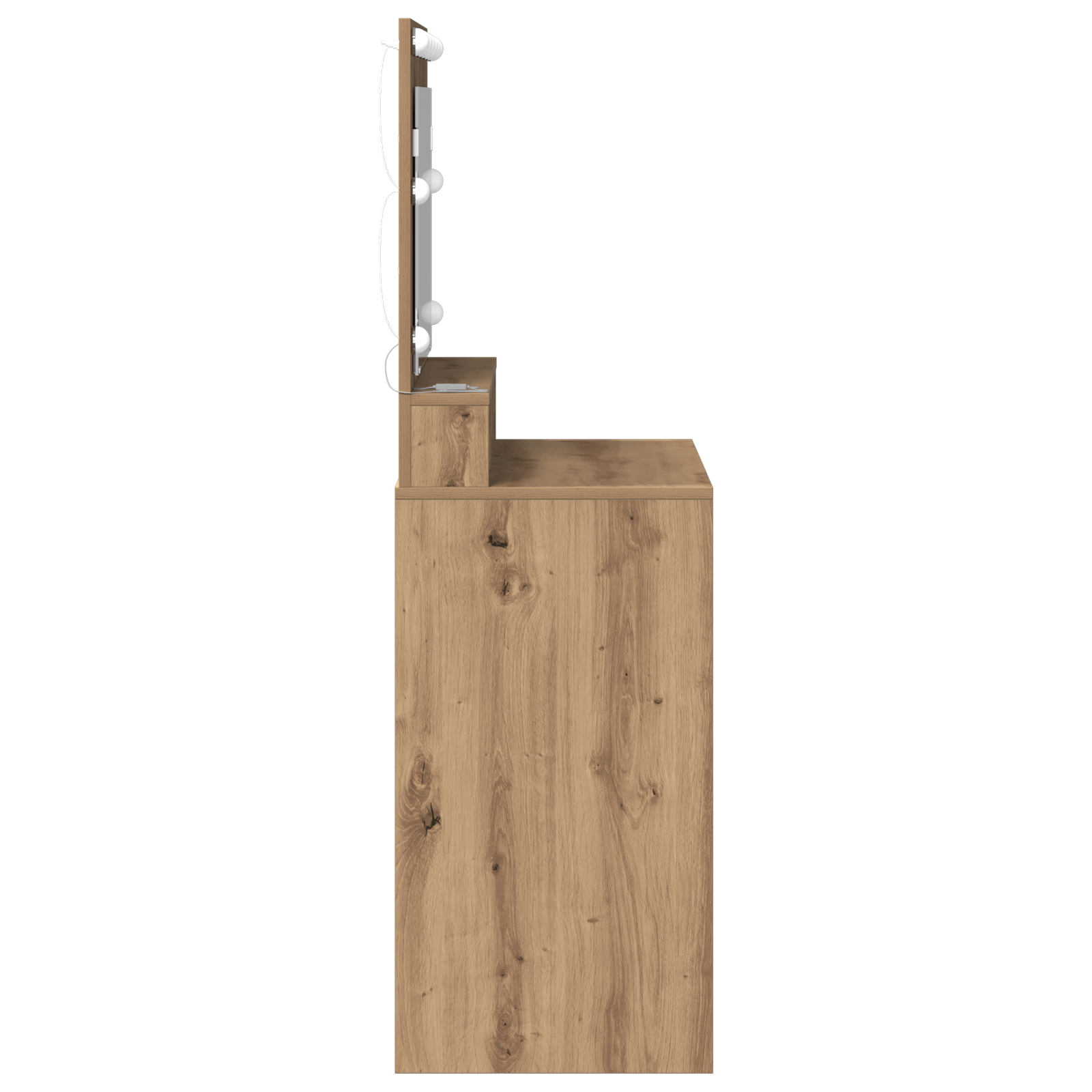 Masa de toaleta cu lumini LED, stejar artizanal, 79x41x135 cm — imaginea 5