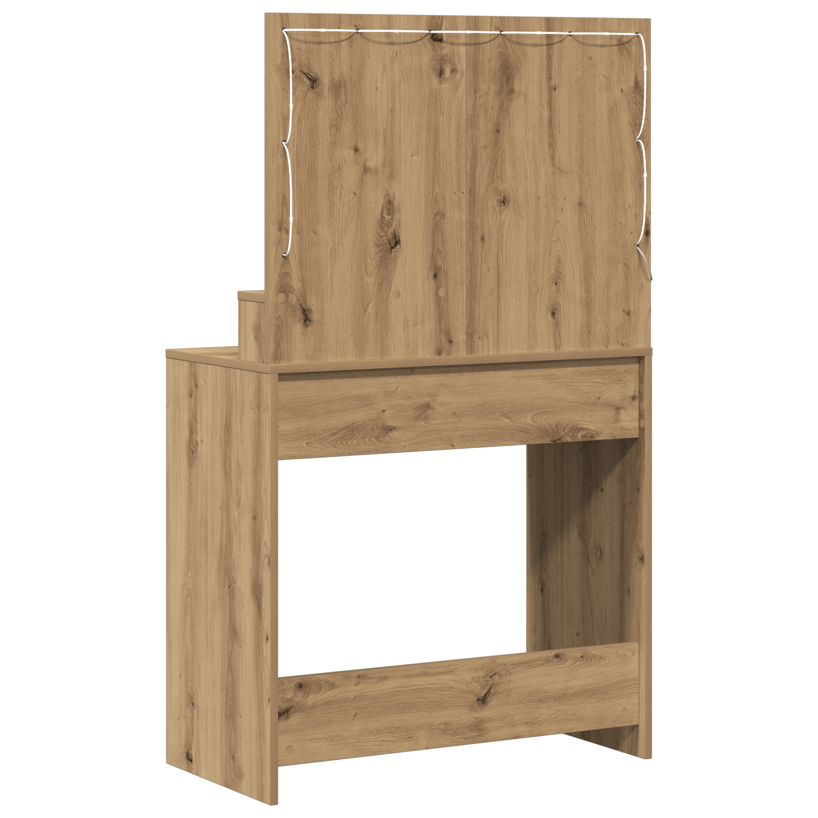 Masa de toaleta cu lumini LED, stejar artizanal, 79x41x135 cm — imaginea 6