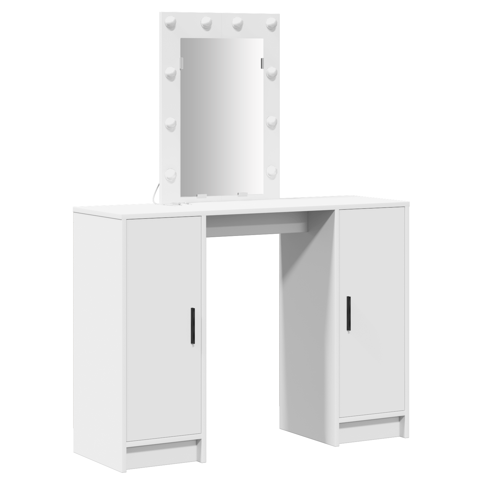 Masa de toaleta cu LED, alb, 102x33x135 cm — imaginea 2