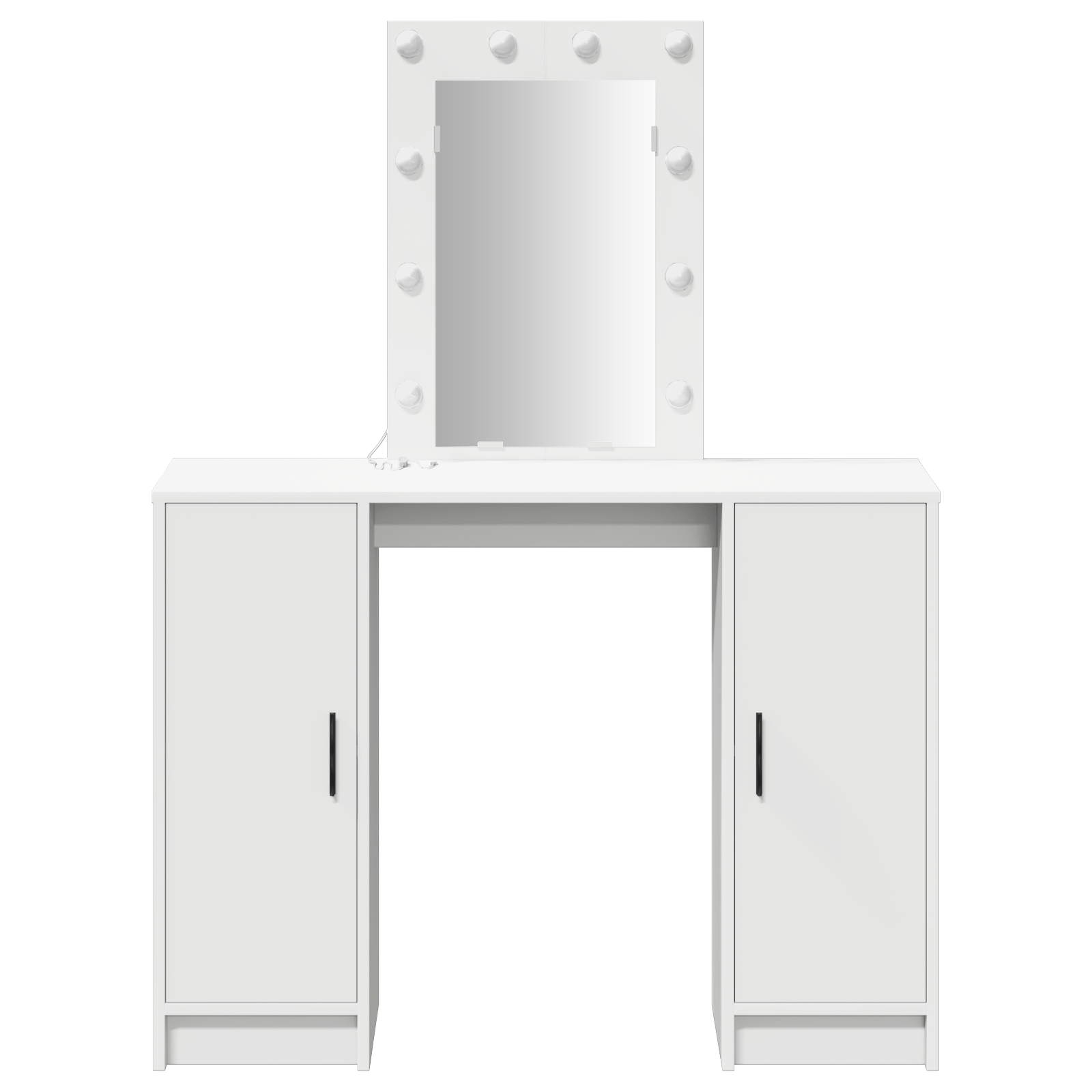 Masa de toaleta cu LED, alb, 102x33x135 cm — imaginea 5