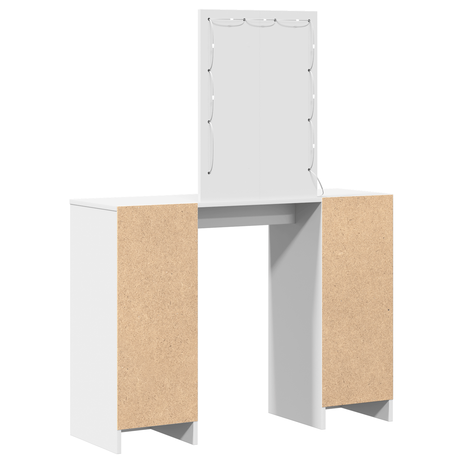 Masa de toaleta cu LED, alb, 102x33x135 cm — imaginea 7