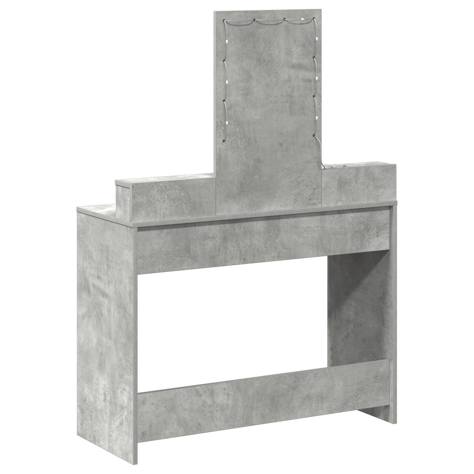 Masa de toaleta cu lumini LED Gri Concret 100x41x140 cm — imaginea 7