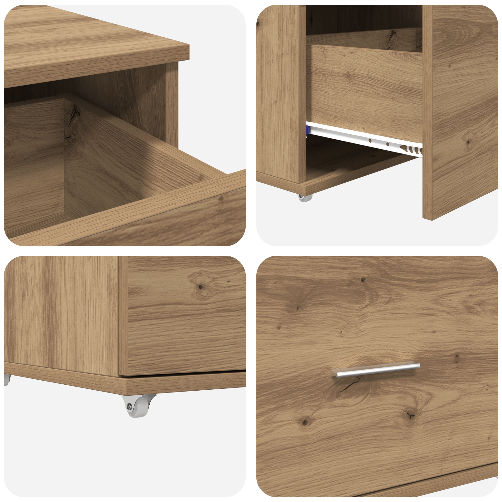 Cabinet cu Sertare Stejar Artizanal Placi Aglomerate, Laminat Mediu — imaginea 8