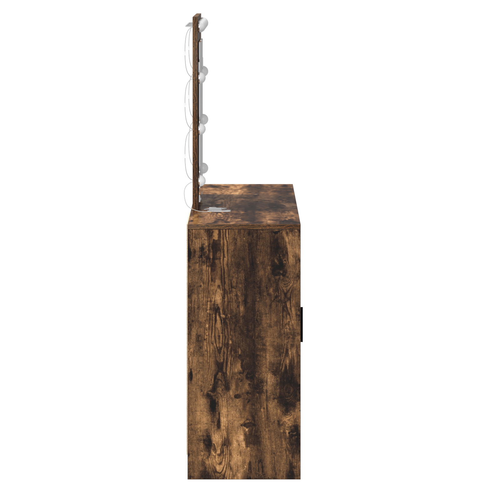 Masa de toaleta cu LED, stejar fumuriu, 102x33x135 cm — imaginea 6