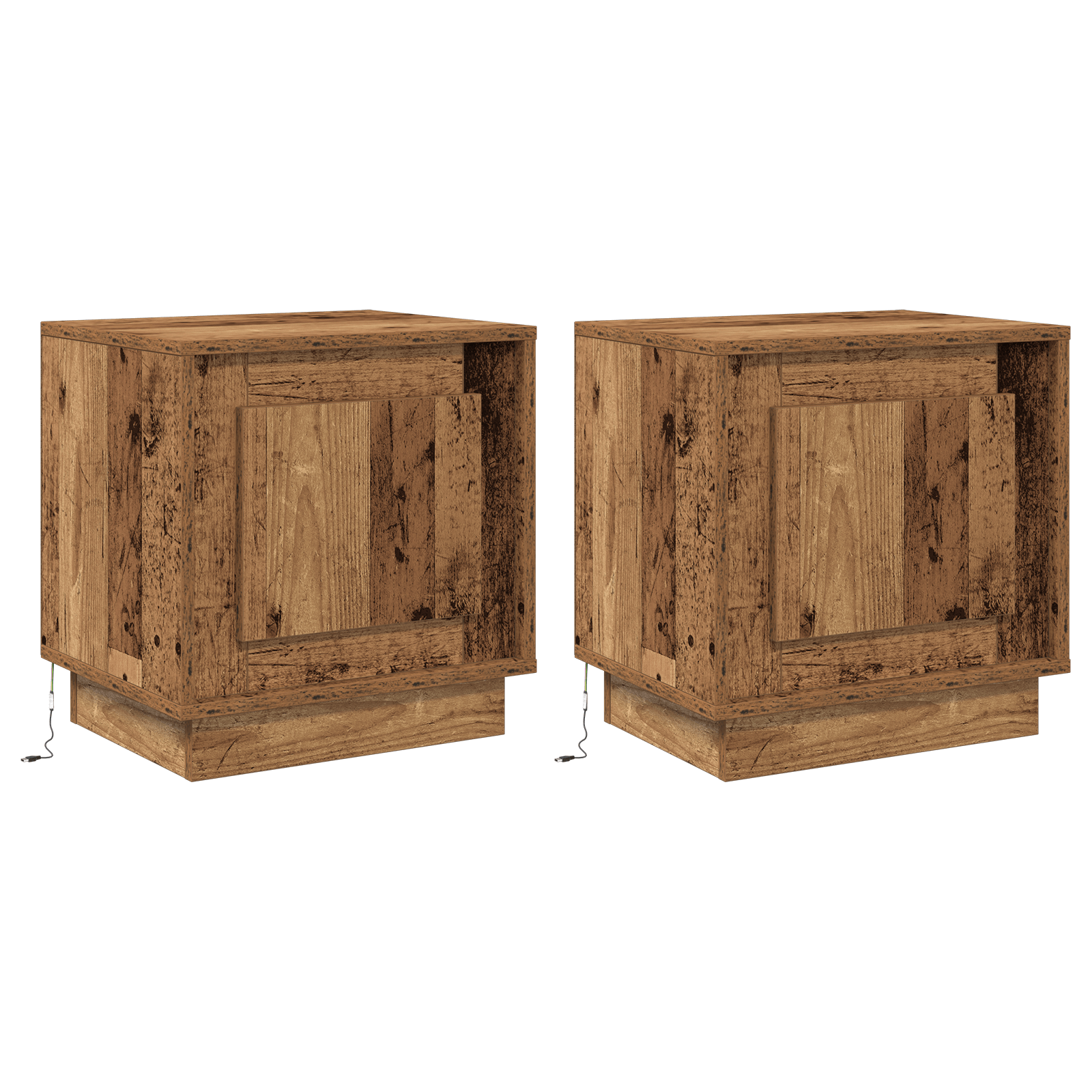 Noptiera cu lumini LED 2 buc Tezarie veche 44x34,5x45 cm — imaginea 2